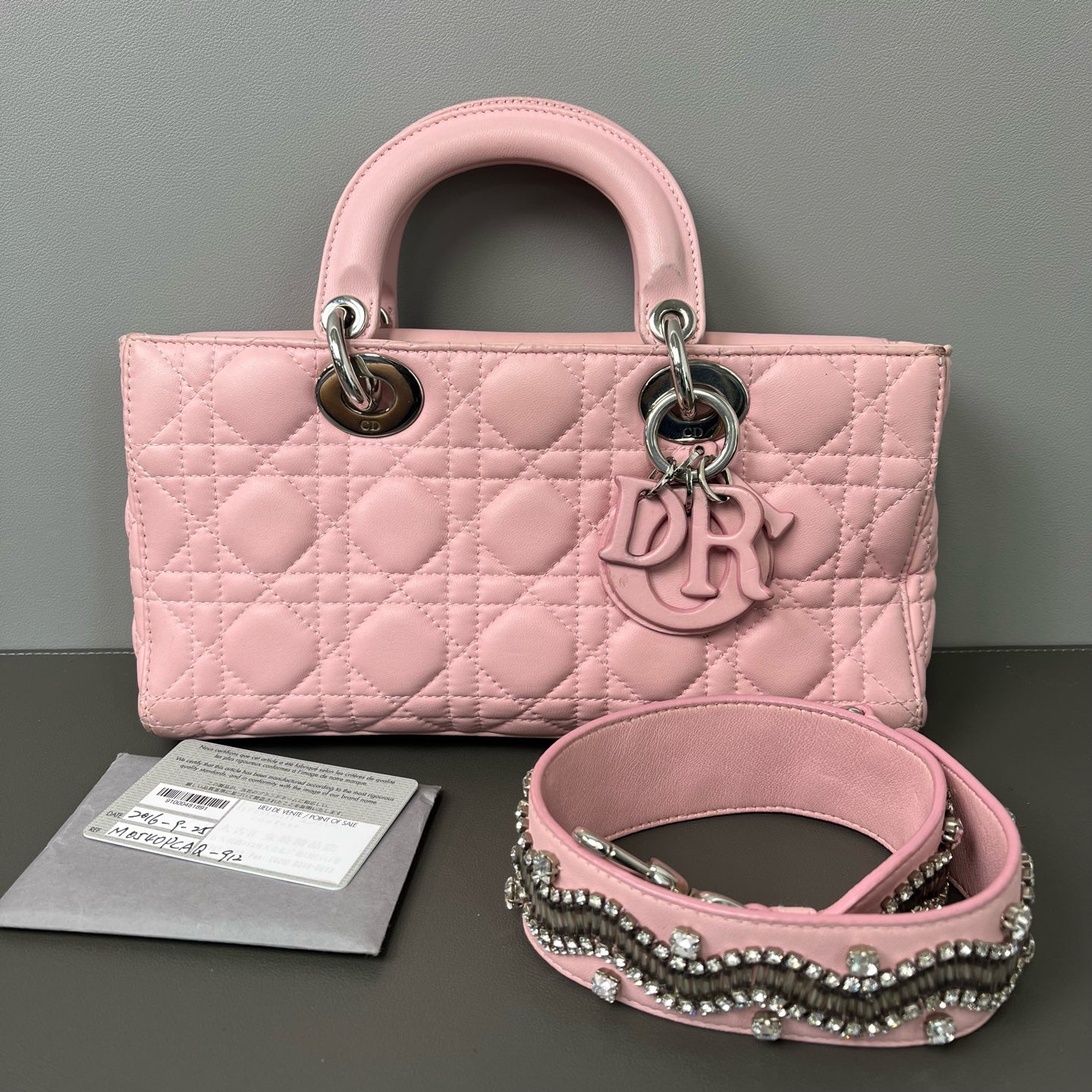 Dior - Lady Dior - Leather - Pink - (small)