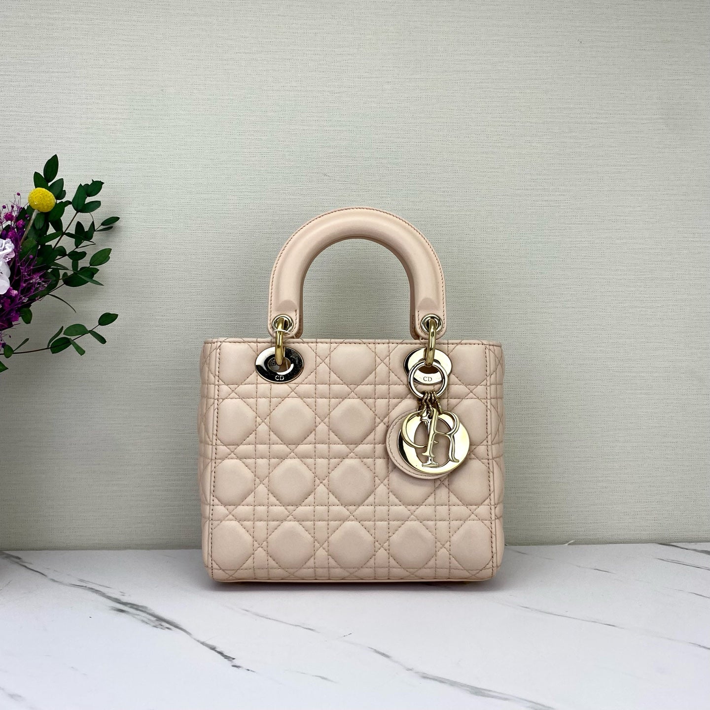 Dior - Lady Dior - Leather - Pink - (small)