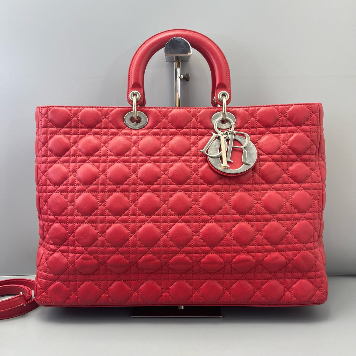 Dior - Lady Dior - Leather - Red - (large)