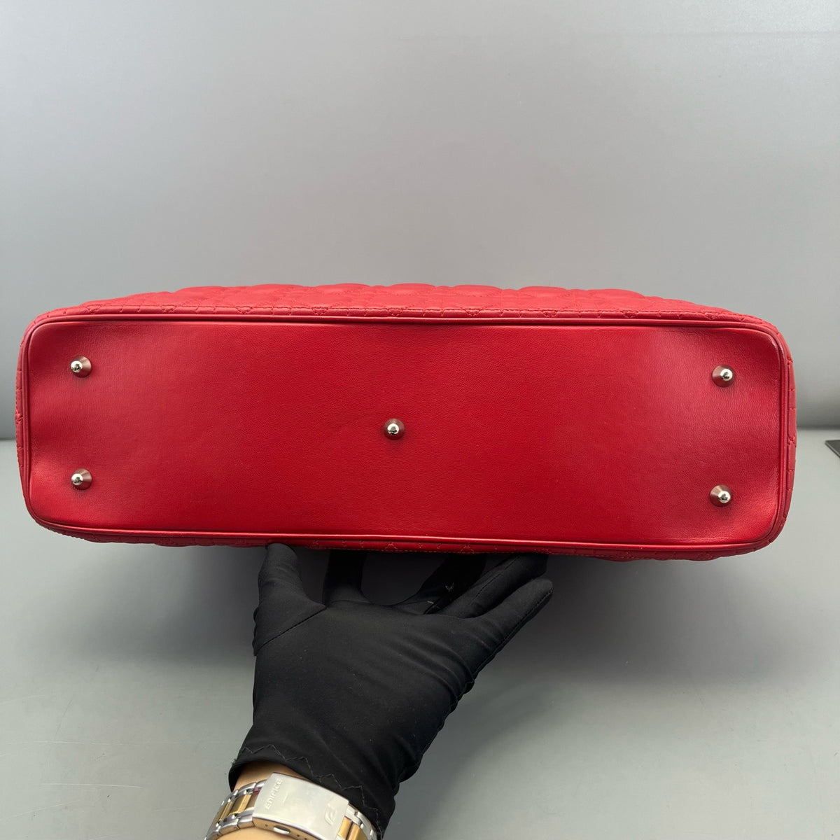 Dior - Lady Dior - Leather - Red - (large)