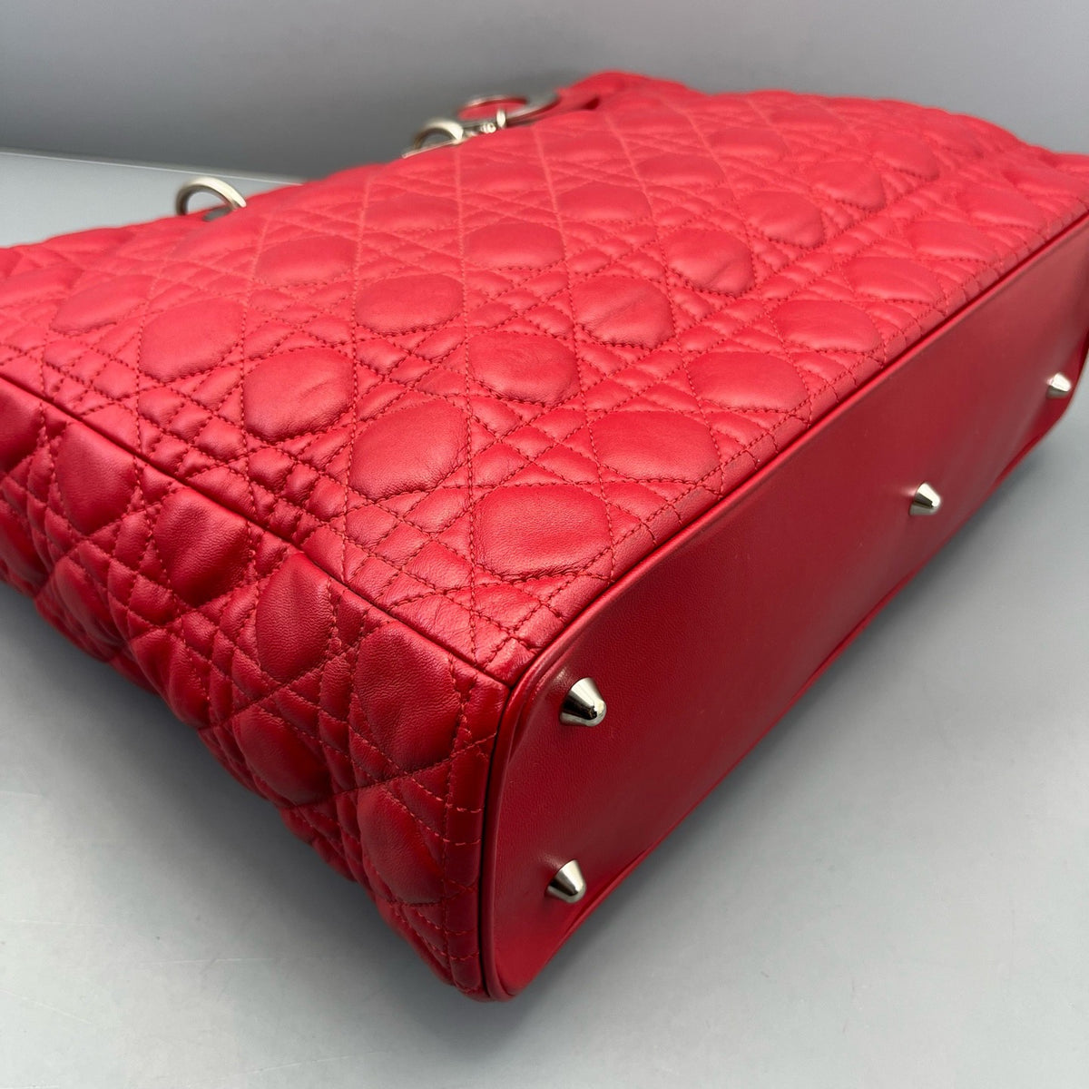 Dior - Lady Dior - Leather - Red - (large)