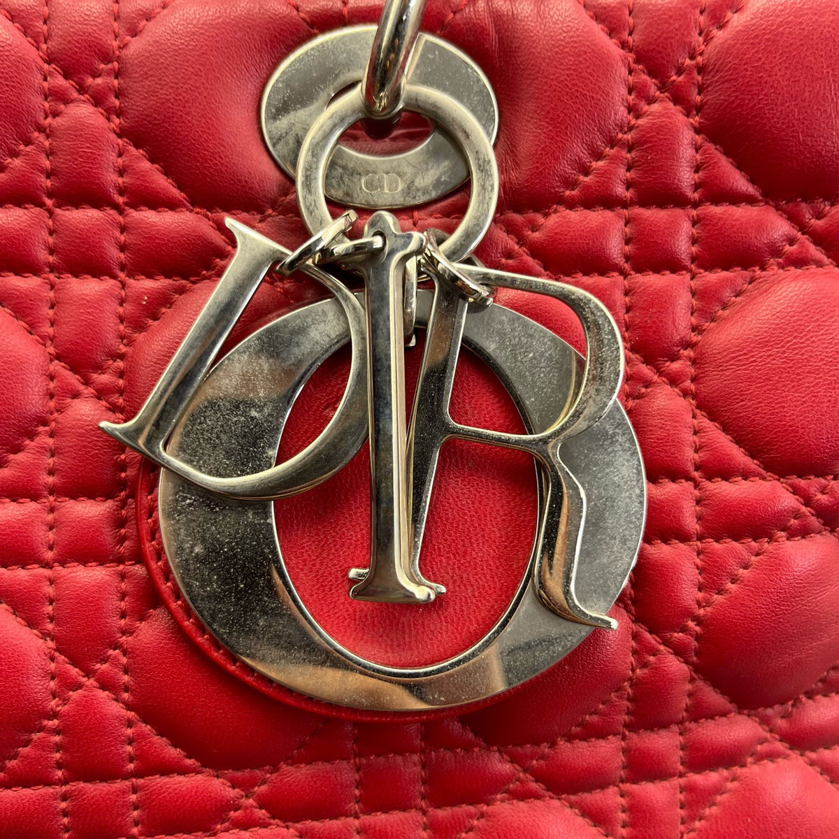 Dior - Lady Dior - Leather - Red - (large)