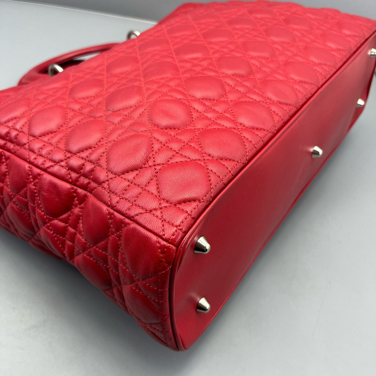 Dior - Lady Dior - Leather - Red - (large)