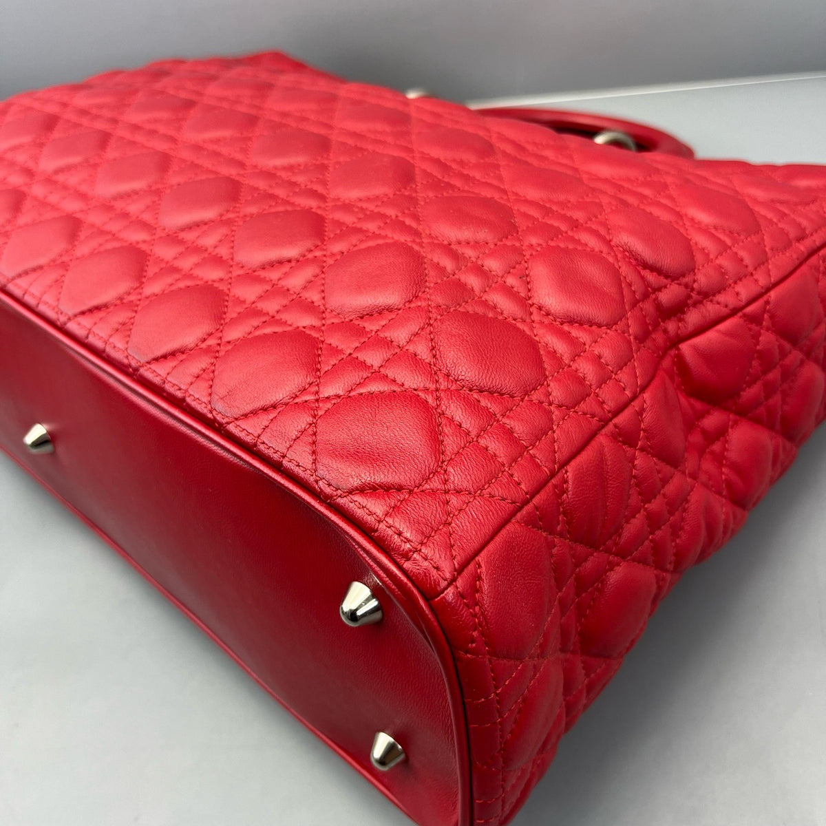 Dior - Lady Dior - Leather - Red - (large)