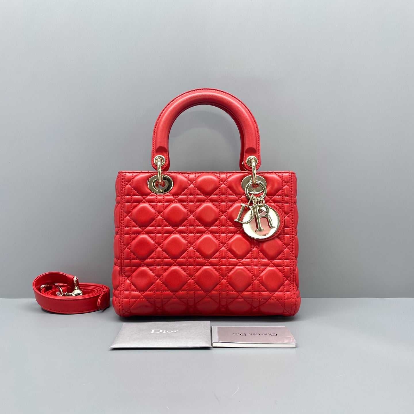 Dior - Lady Dior - Leather - Red - (medium)