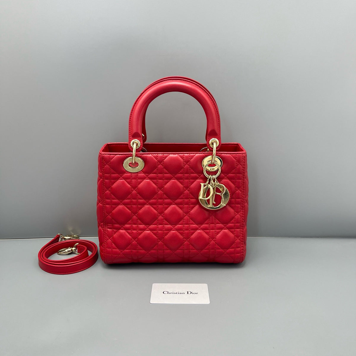 Dior - Lady Dior - Leather - Red - (medium)