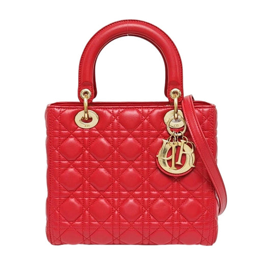 Dior - Lady Dior - Leather - Red - (medium)