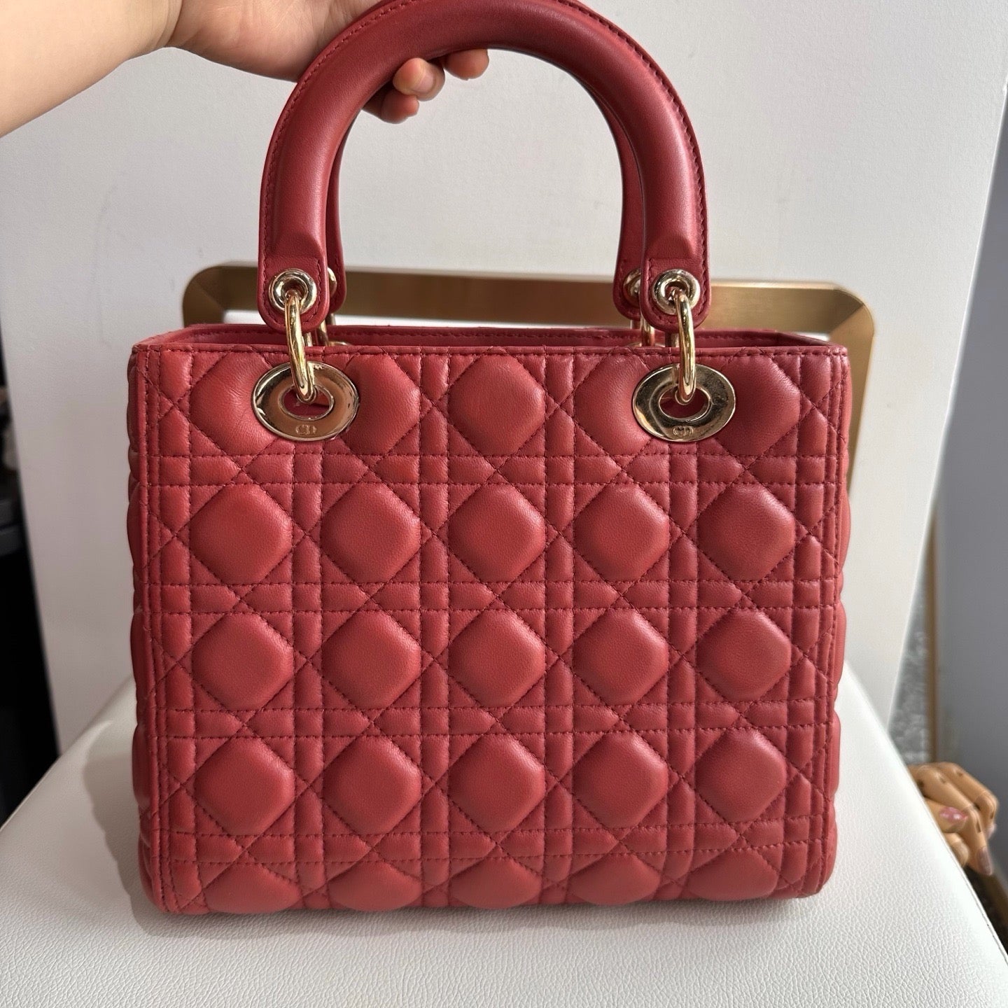 Dior - Lady Dior - Leather - Red - (medium)