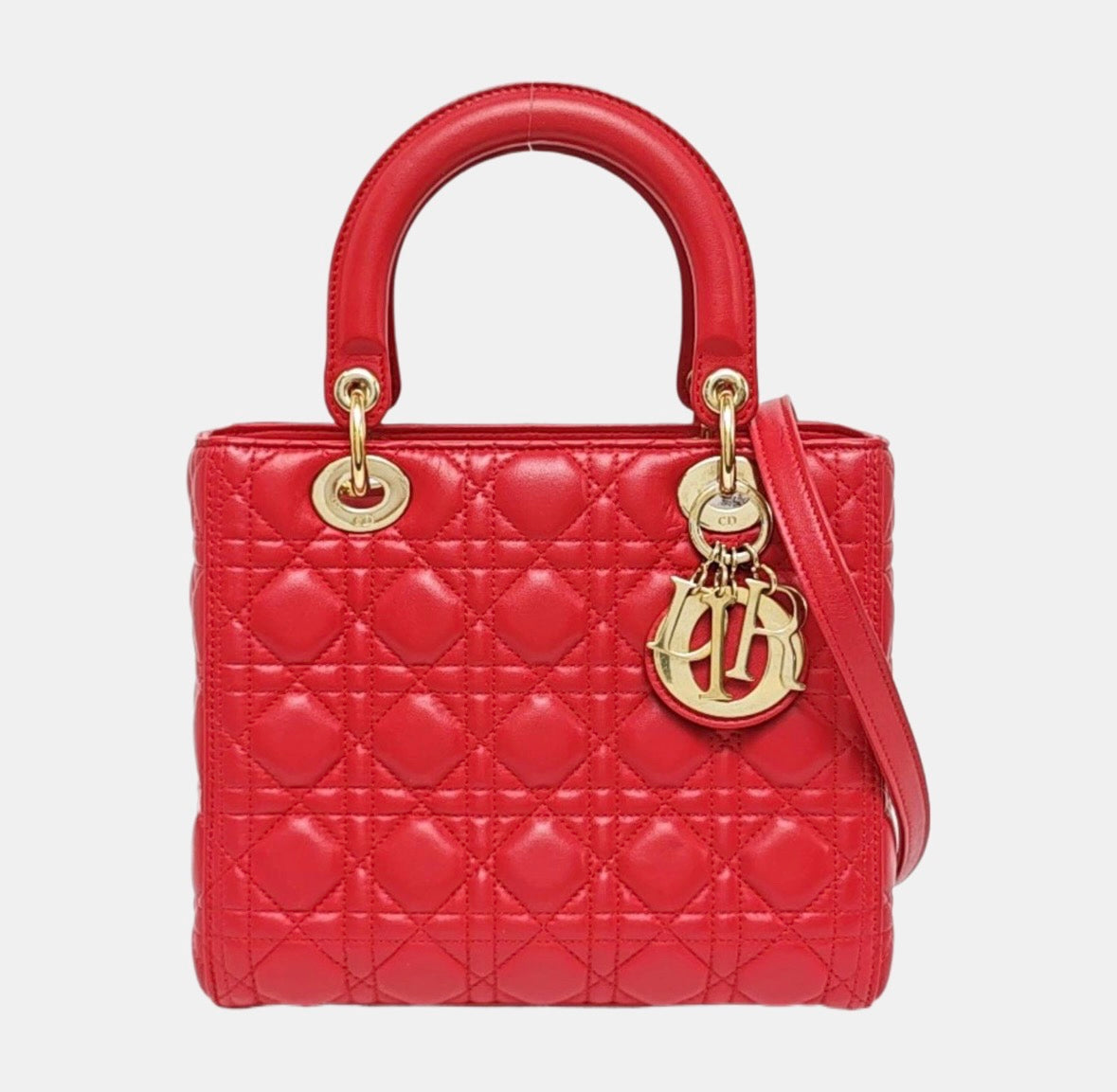 Dior - Lady Dior - Leather - Red - (medium)