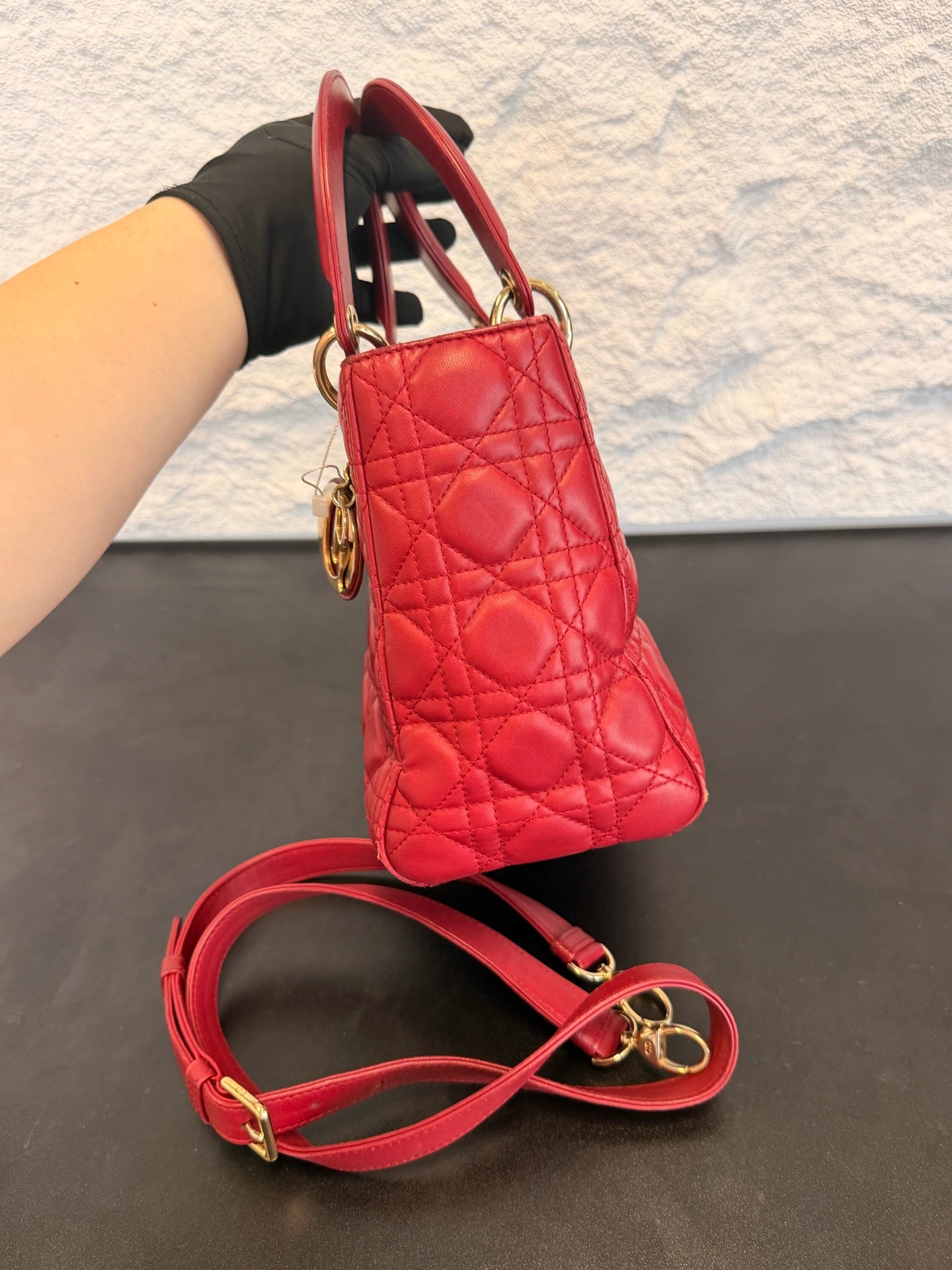 Dior - Lady Dior - Leather - Red - (medium)