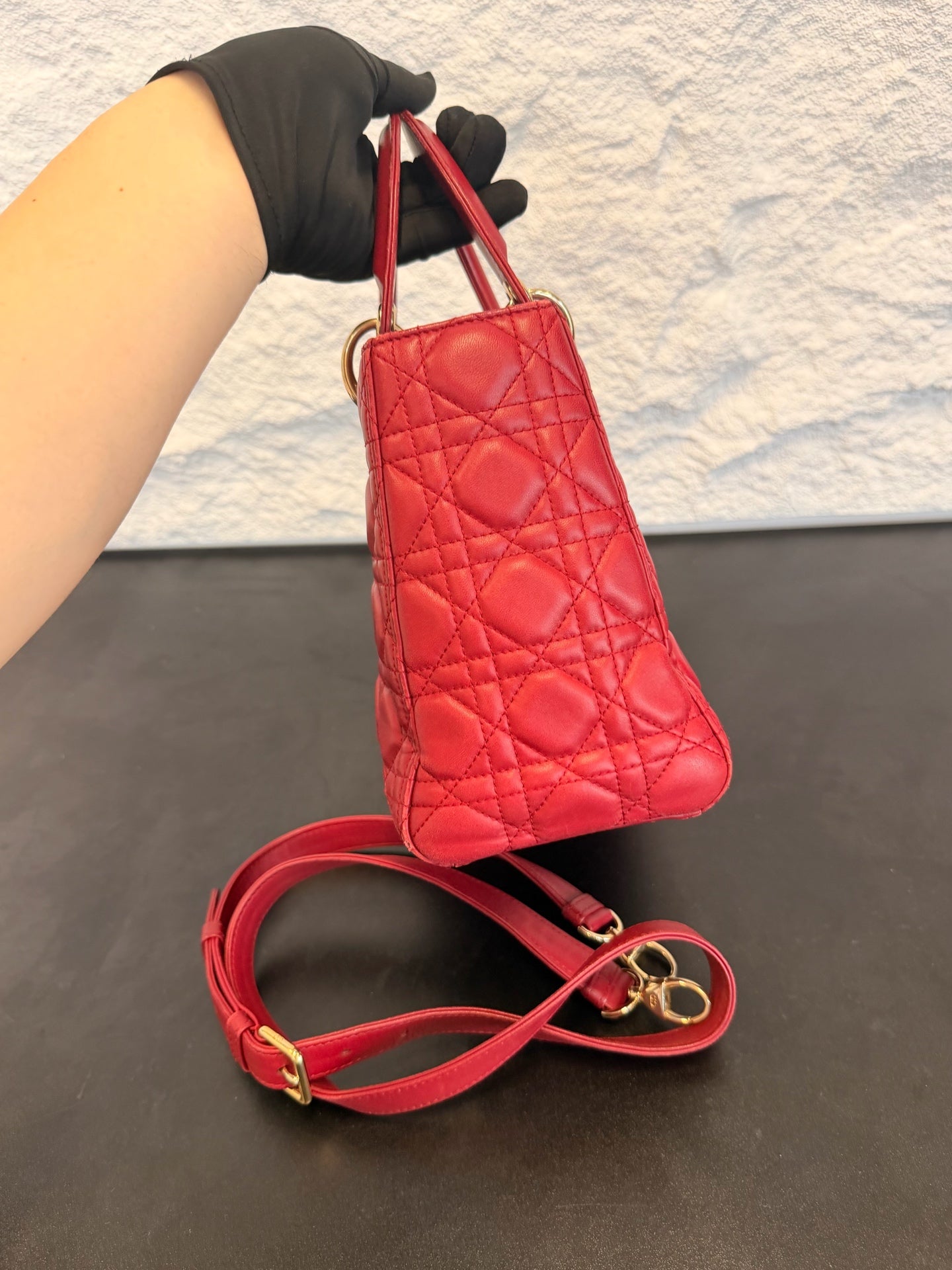 Dior - Lady Dior - Leather - Red - (medium)