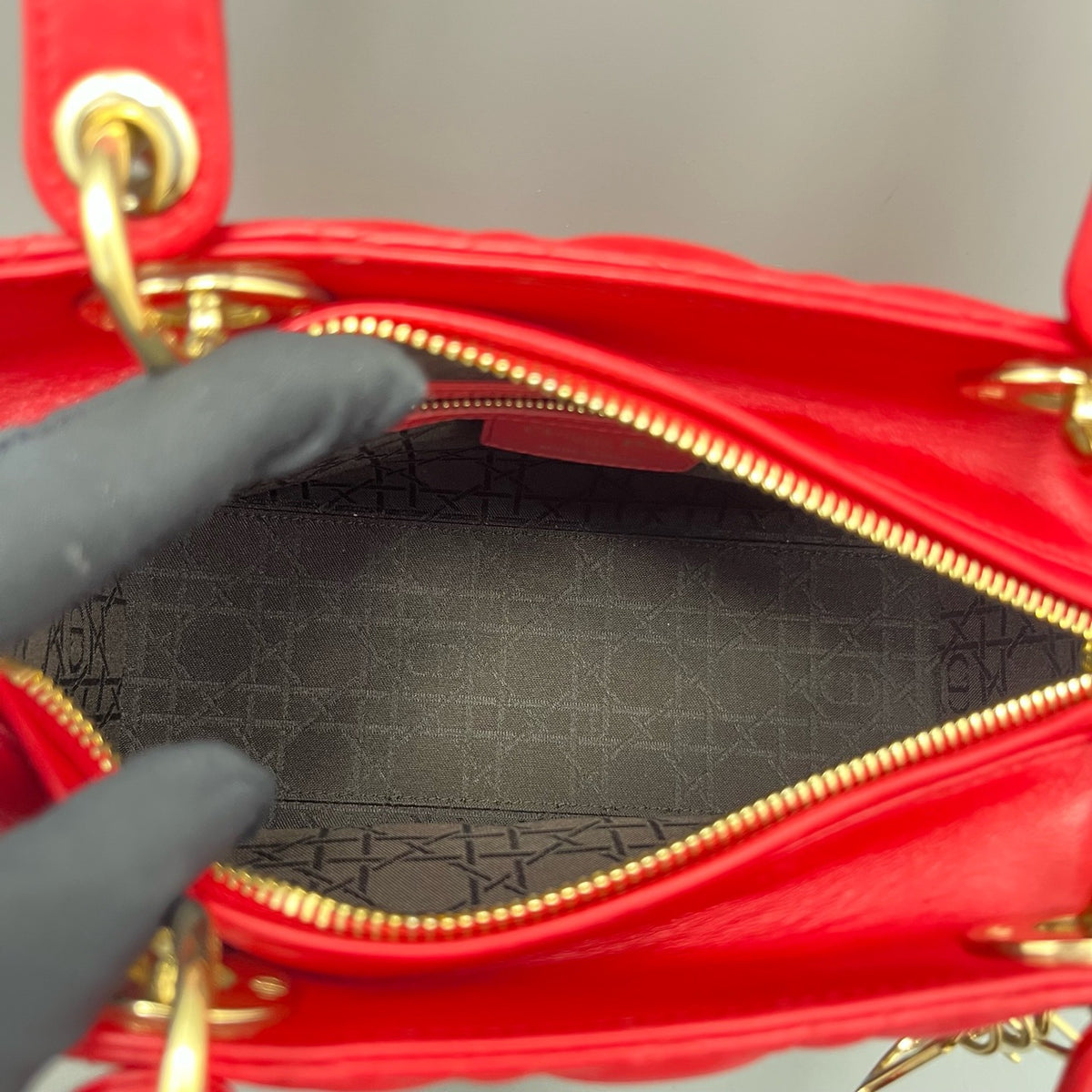 Dior - Lady Dior - Leather - Red - (medium)