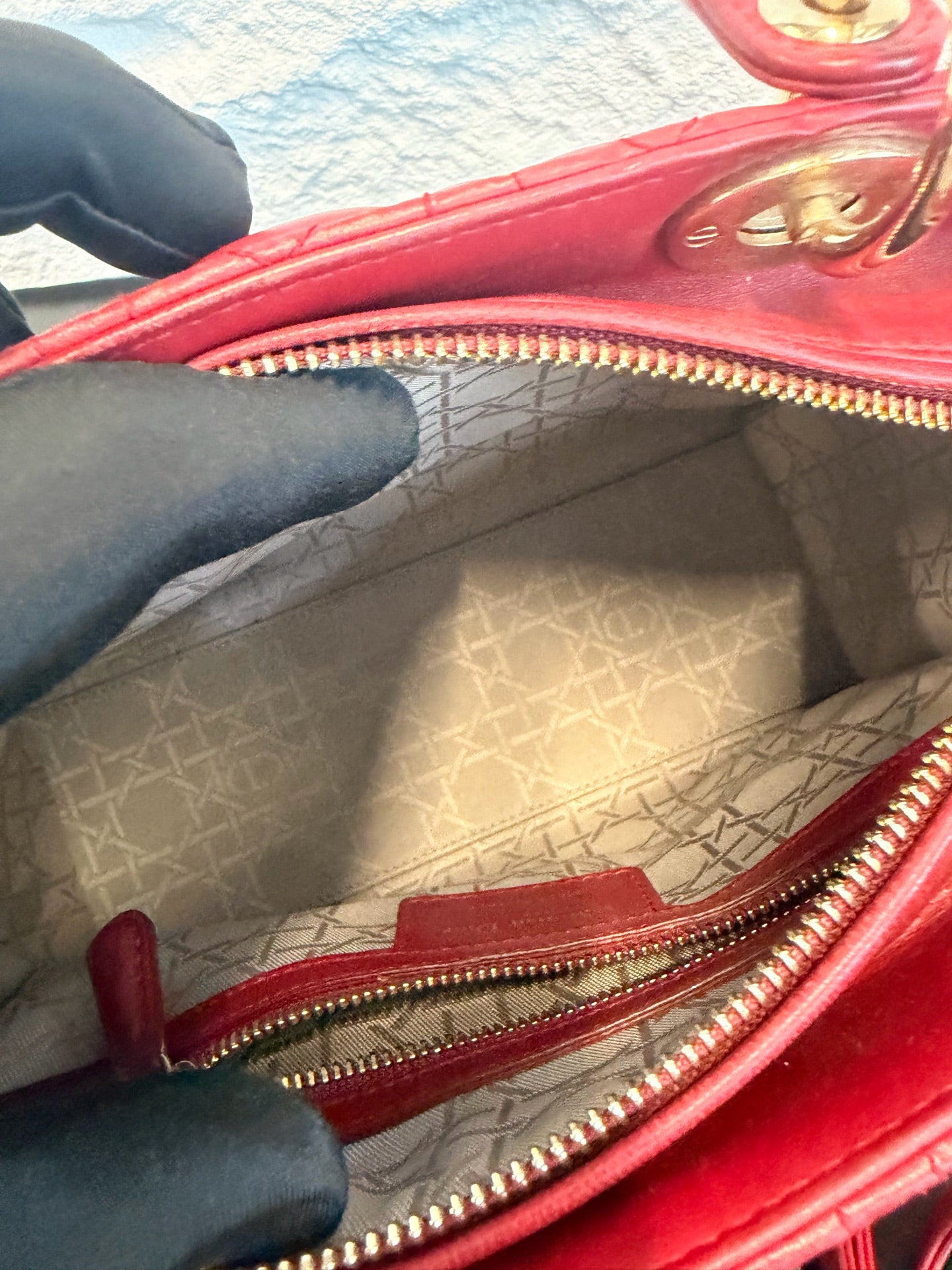 Dior - Lady Dior - Leather - Red - (medium)
