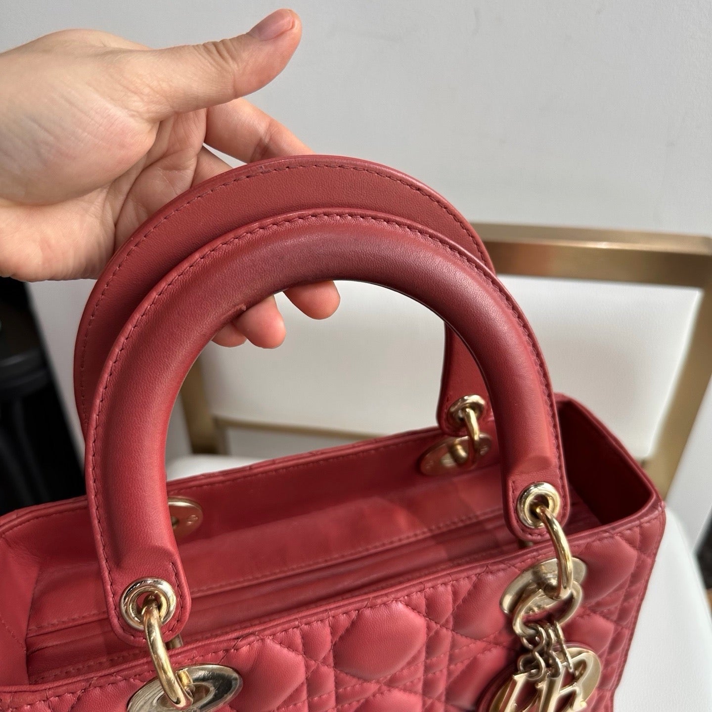 Dior - Lady Dior - Leather - Red - (medium)