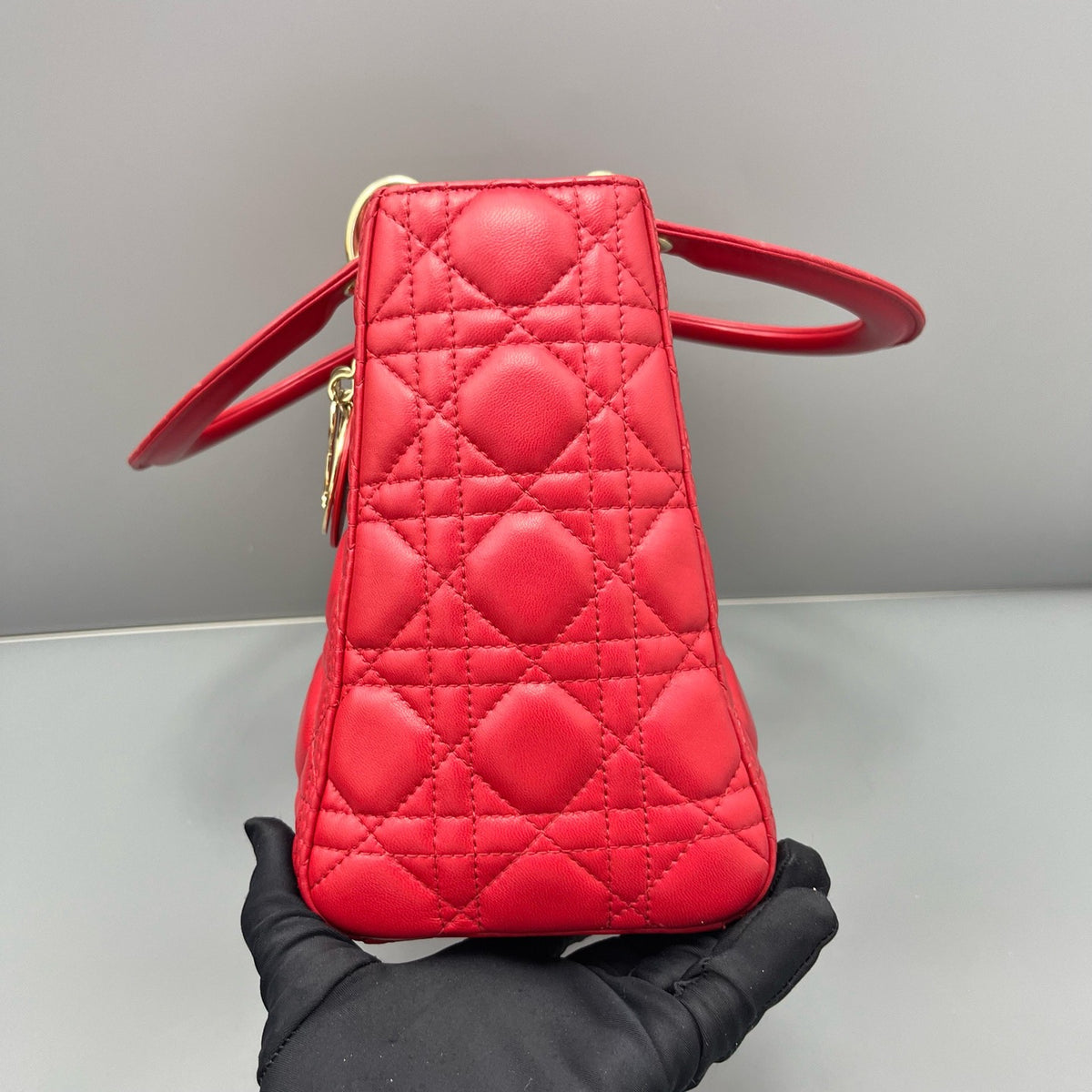 Dior - Lady Dior - Leather - Red - (medium)