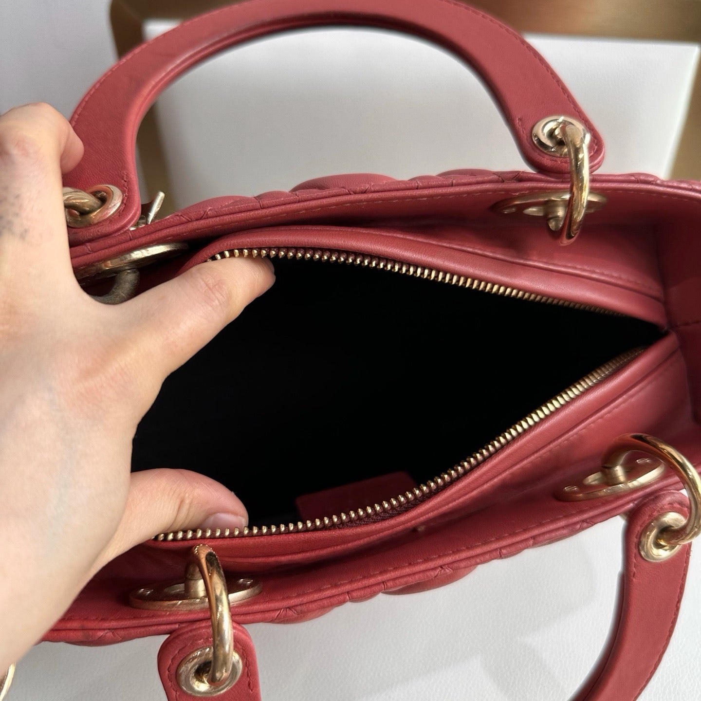 Dior - Lady Dior - Leather - Red - (medium)