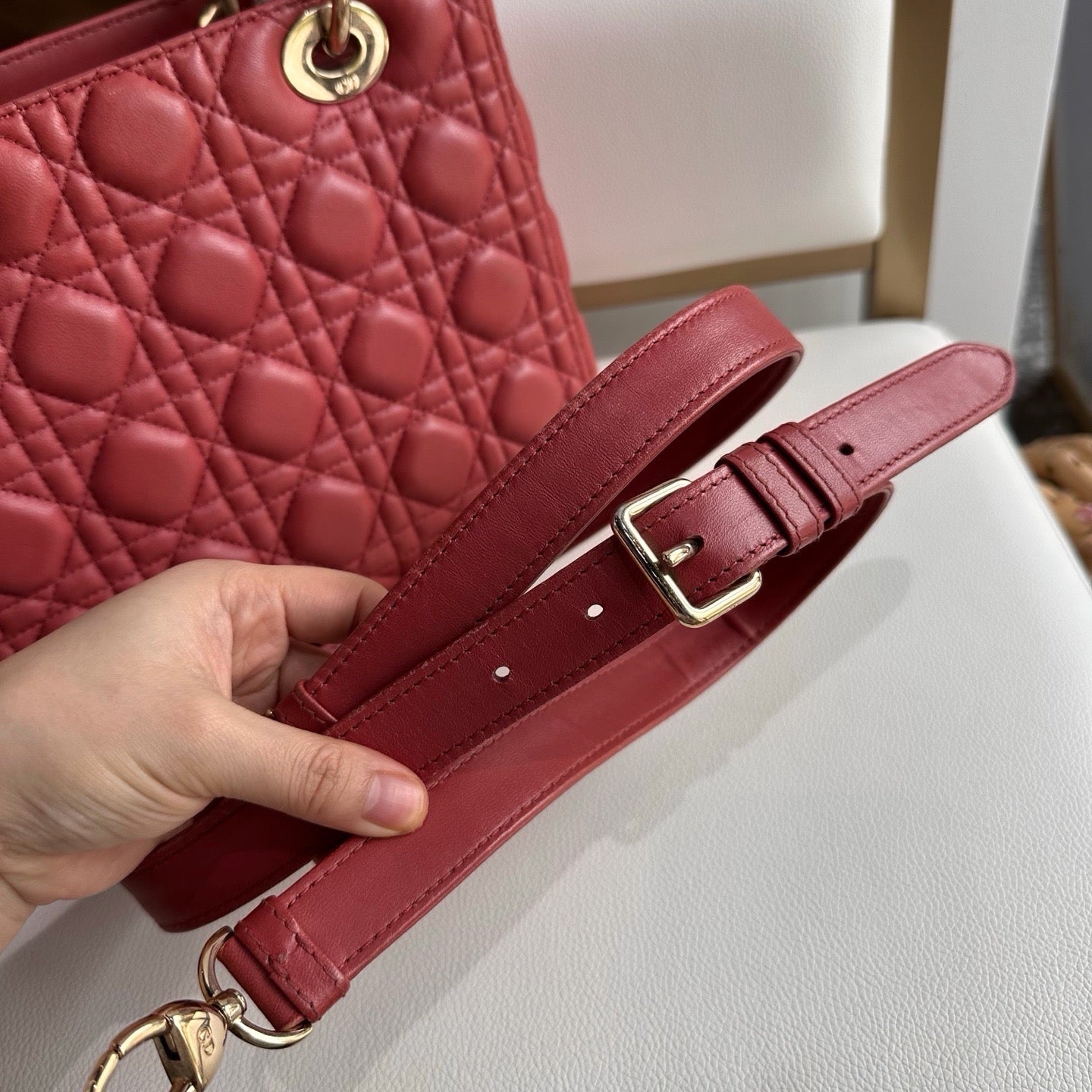 Dior - Lady Dior - Leather - Red - (medium)