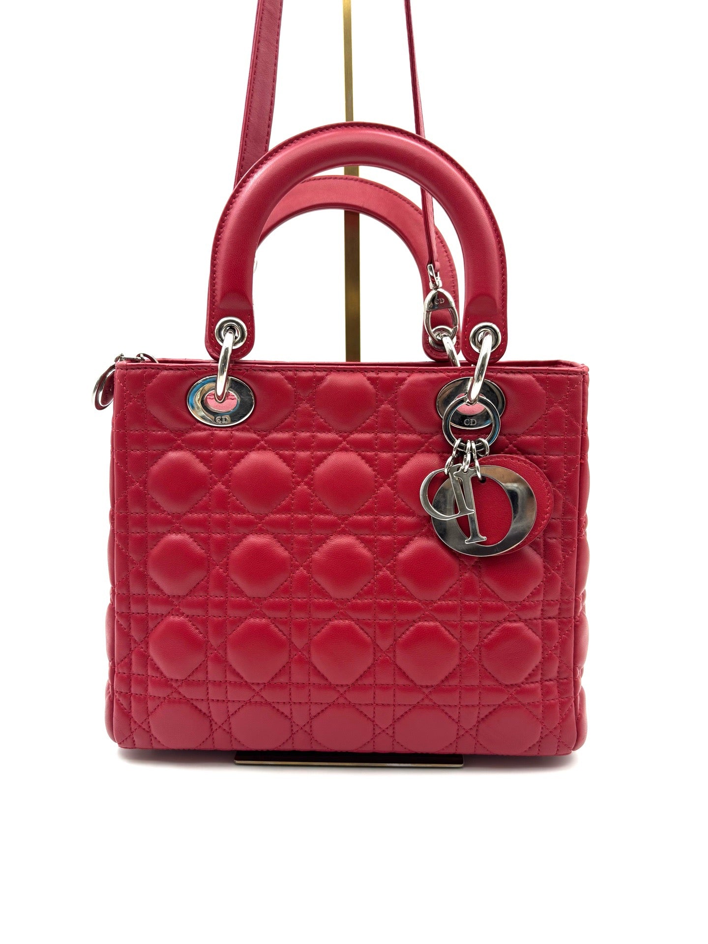 Dior - Lady Dior - Leather - Red - (small)