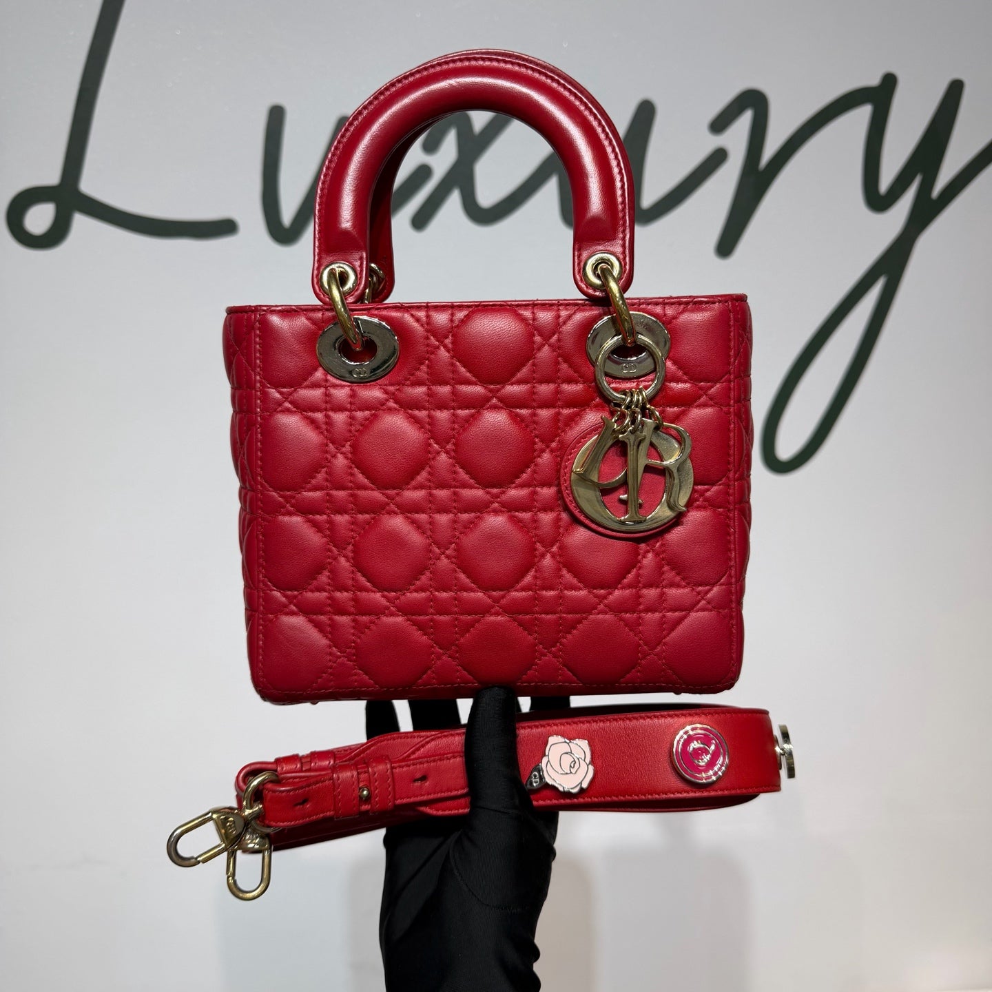 Dior - Lady Dior - Leather - Red - (small)