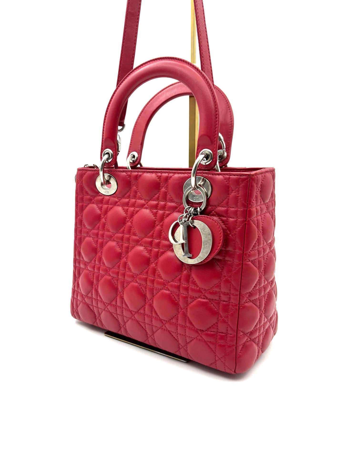 Dior - Lady Dior - Leather - Red - (small)