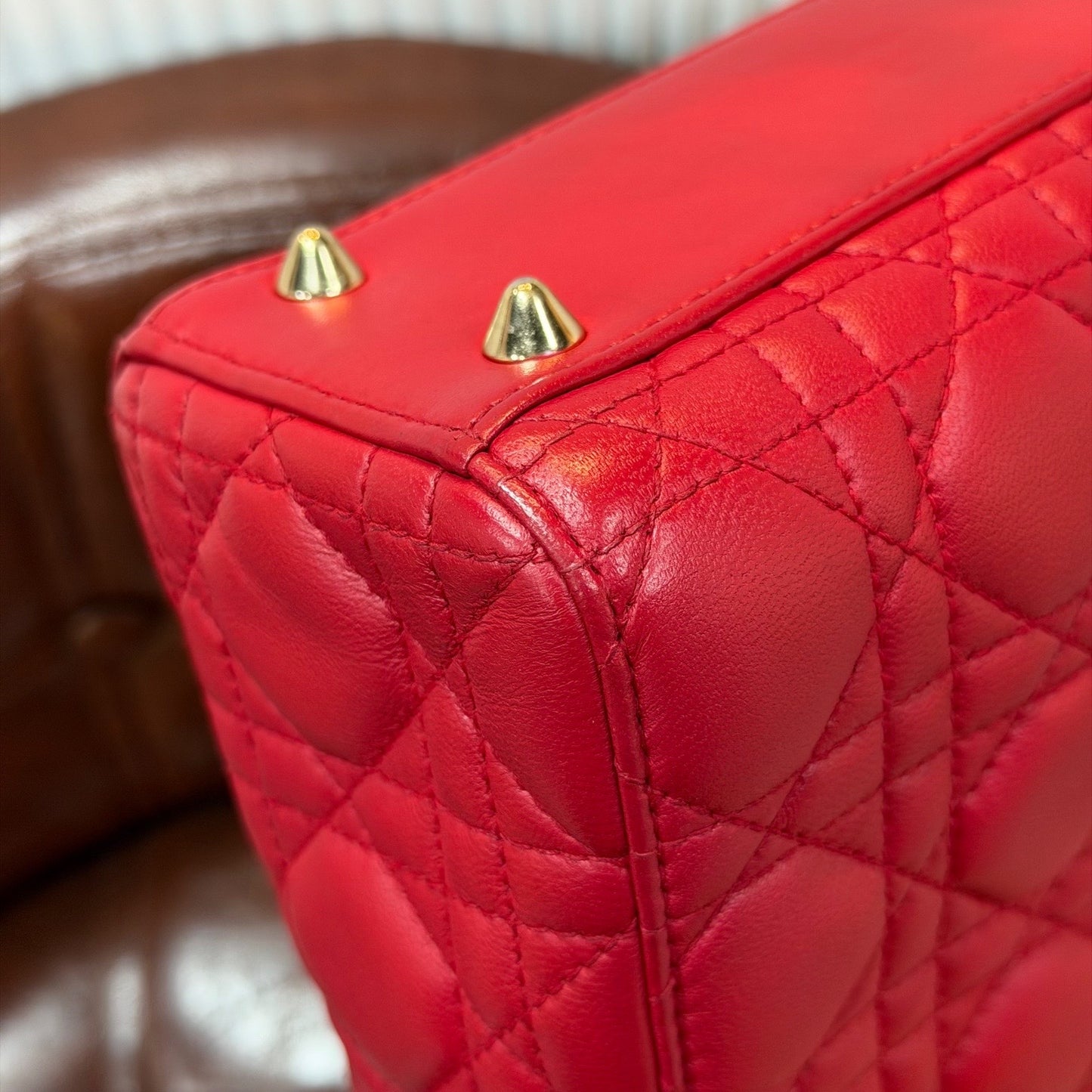 Dior - Lady Dior - Leather - Red - (small)