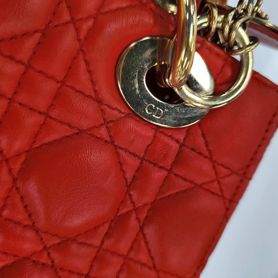 Dior - Lady Dior - Leather - Red - (small)
