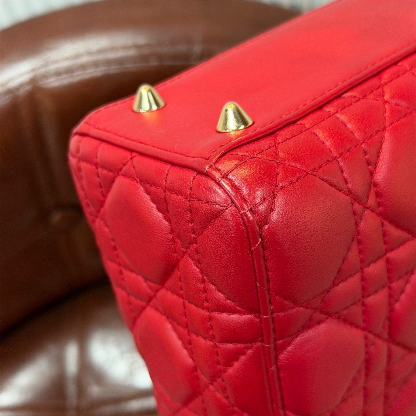 Dior - Lady Dior - Leather - Red - (small)