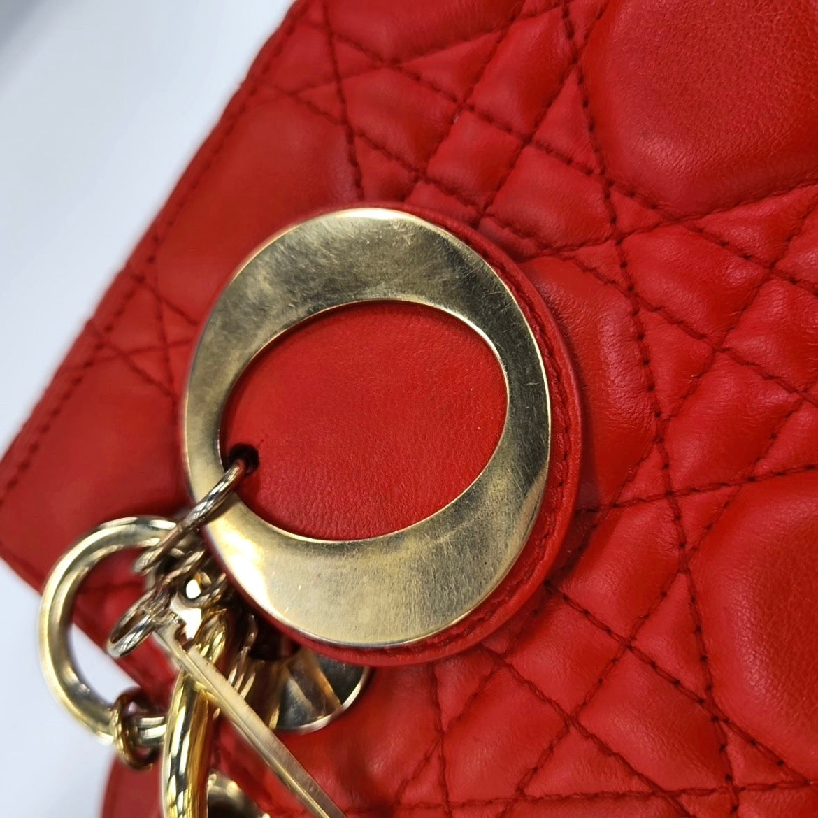 Dior - Lady Dior - Leather - Red - (small)