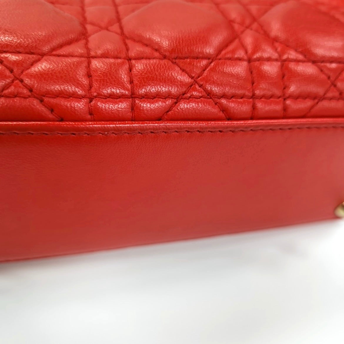 Dior - Lady Dior - Leather - Red - (small)