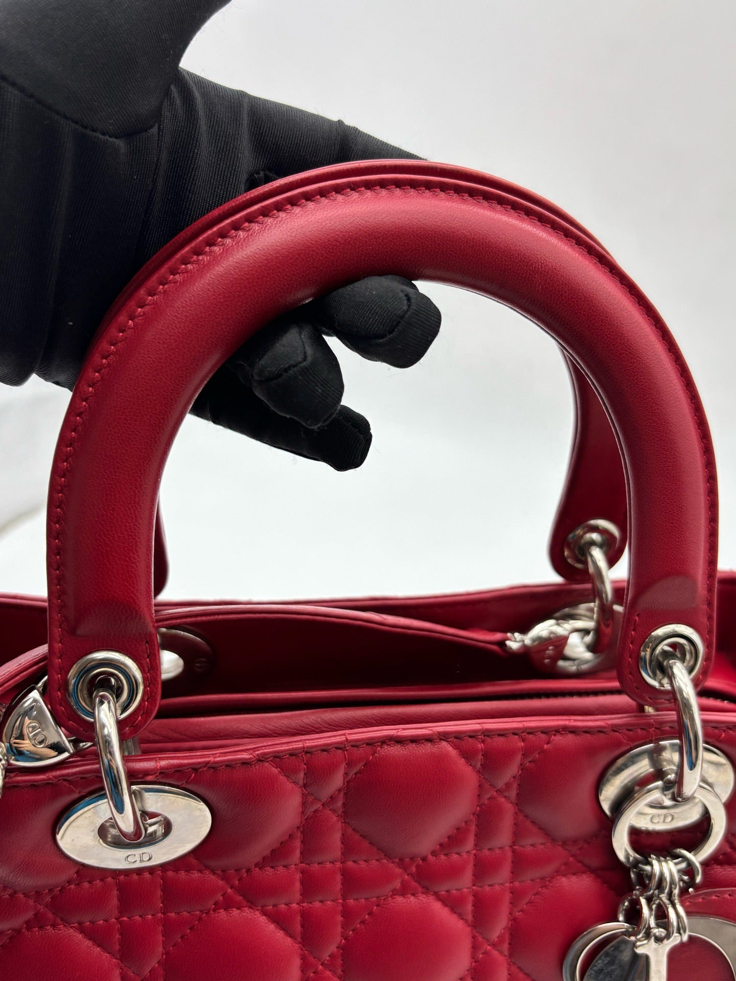 Dior - Lady Dior - Leather - Red - (small)