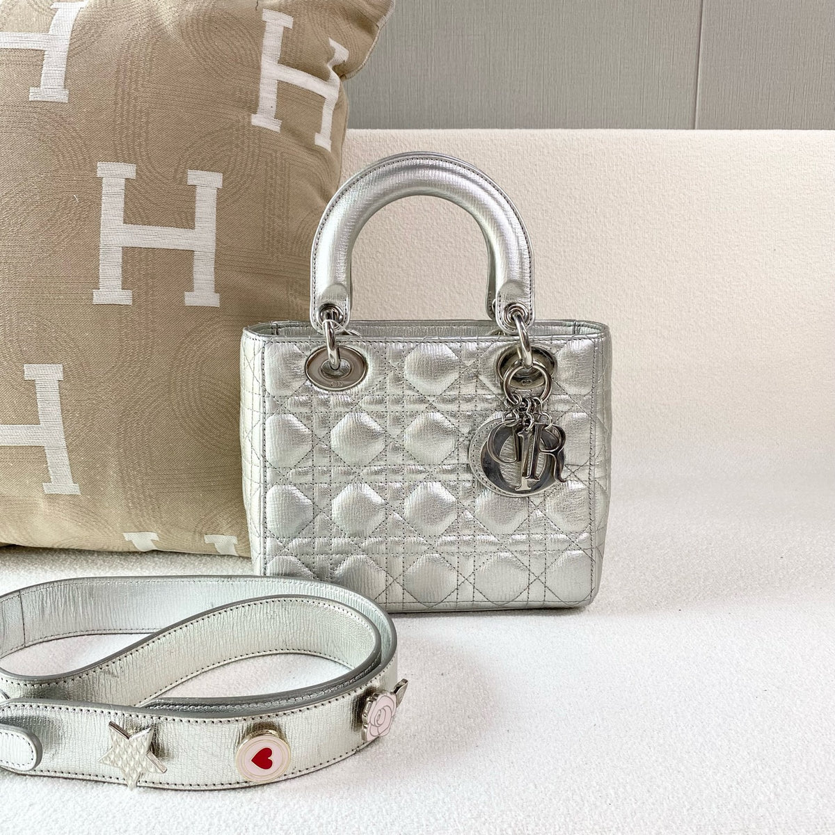 Dior - Lady Dior - Leather - Silver - (mini)