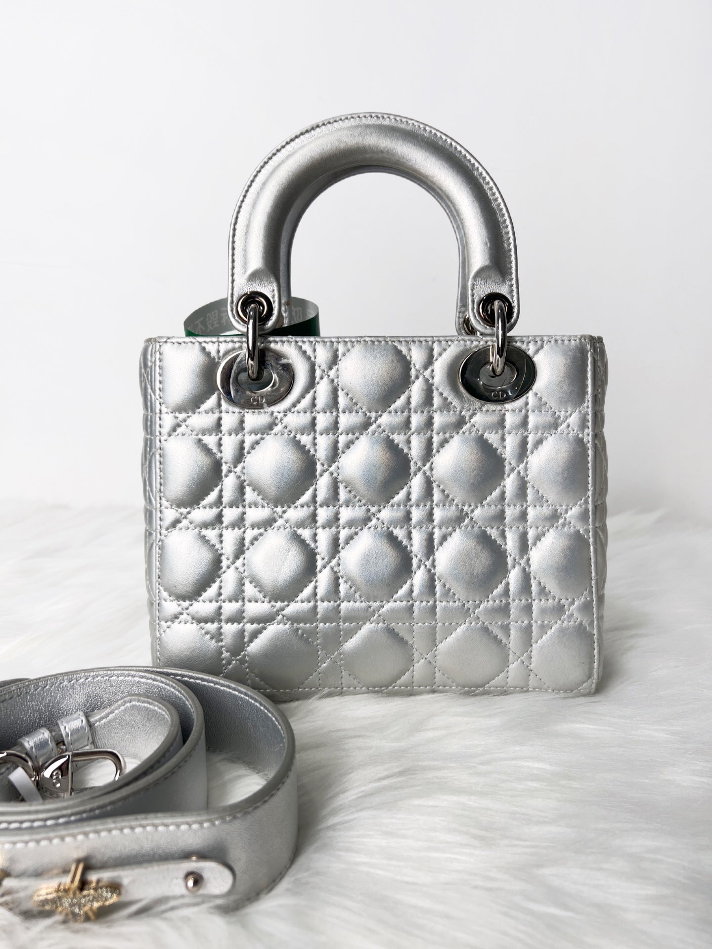 Dior - Lady Dior - Leather - Silver - (small)