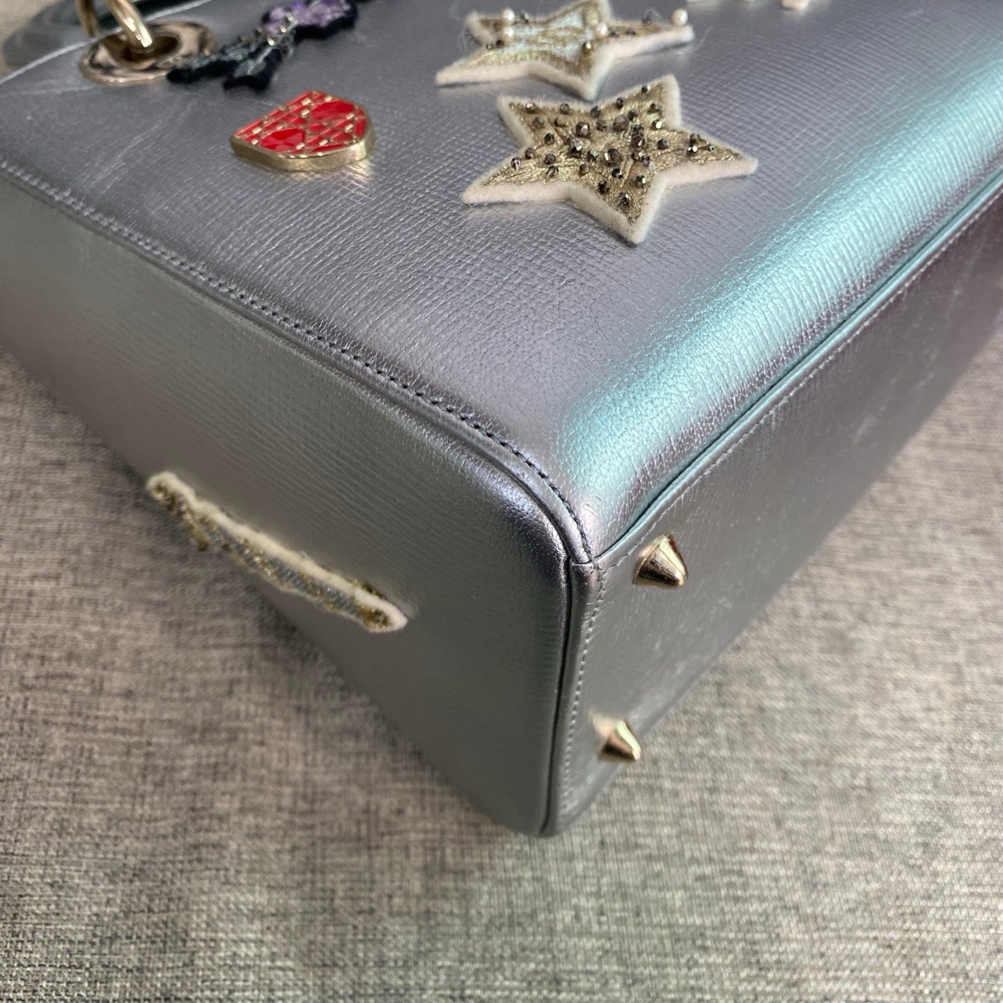 Dior - Lady Dior - Leather - Silver - (small)