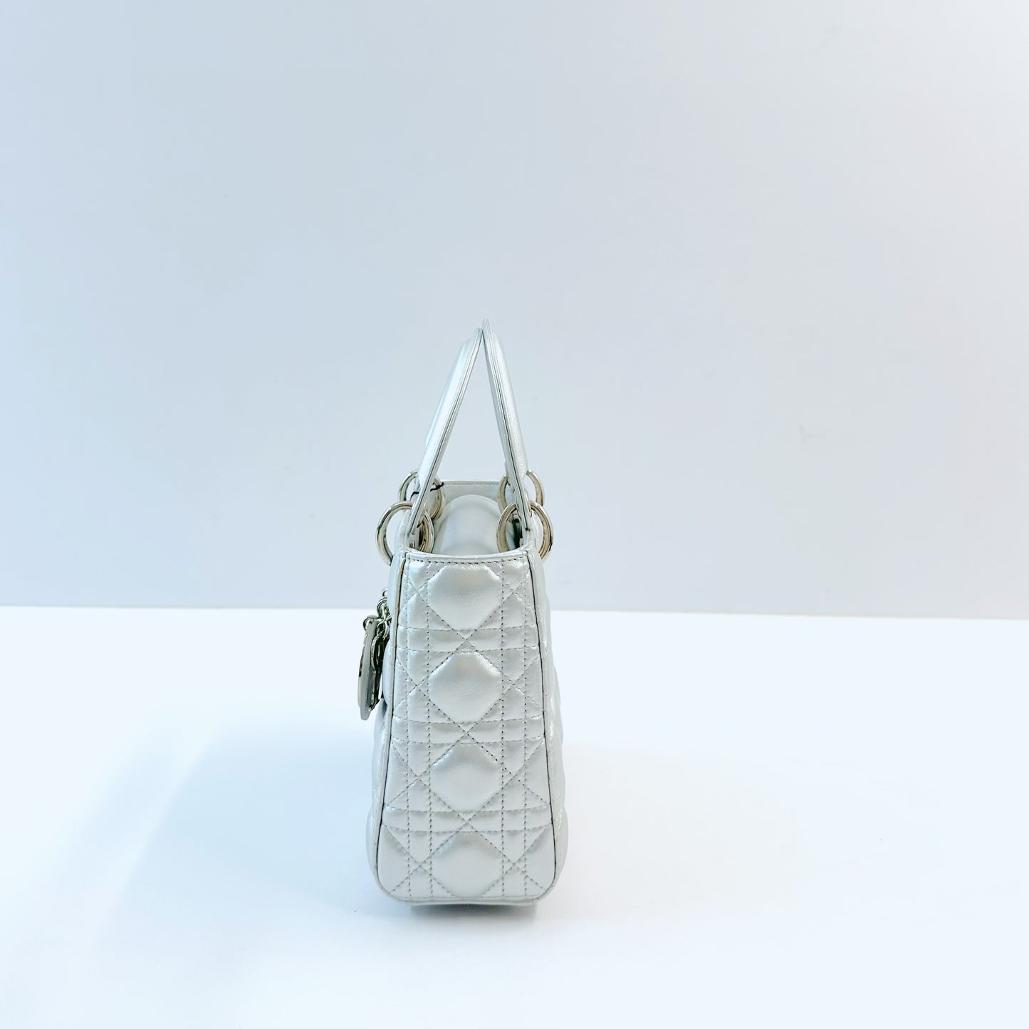 Dior - Lady Dior - Leather - Silver - (small)