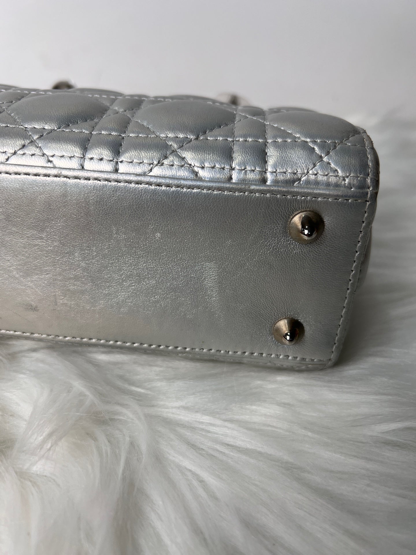 Dior - Lady Dior - Leather - Silver - (small)