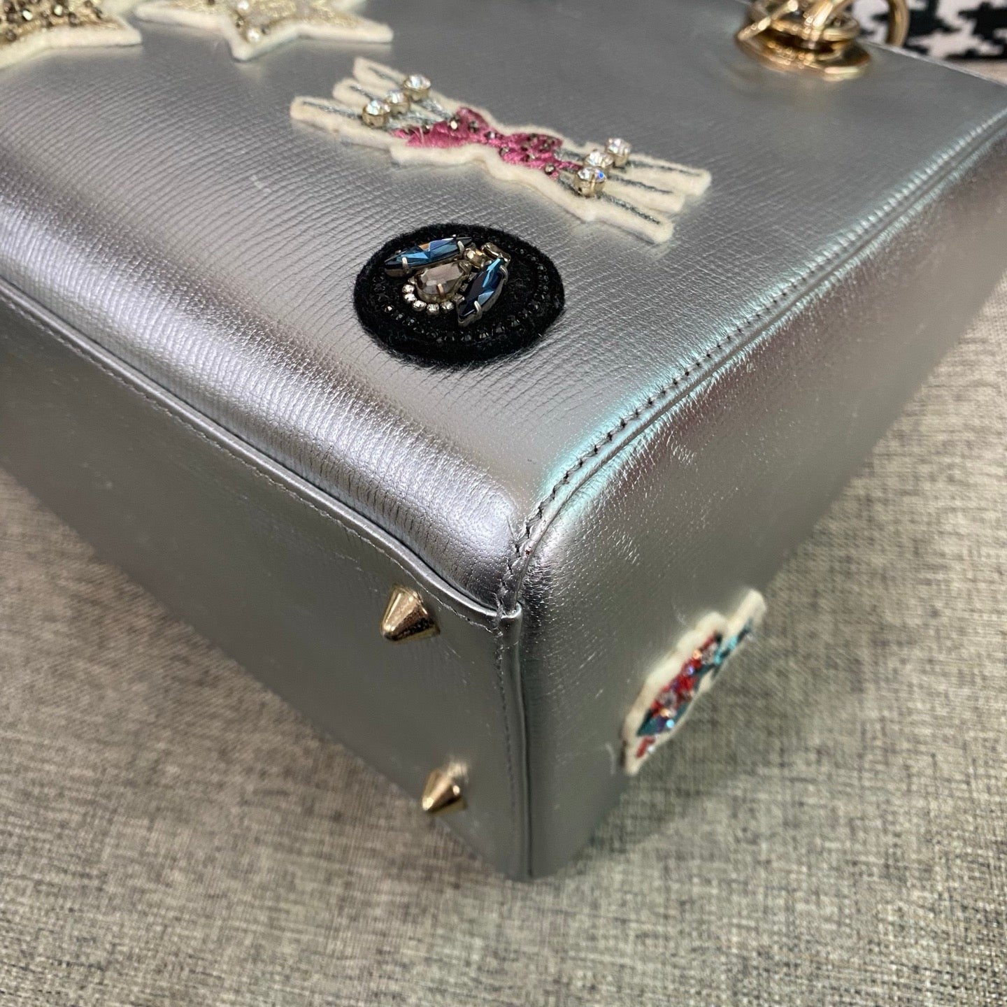 Dior - Lady Dior - Leather - Silver - (small)