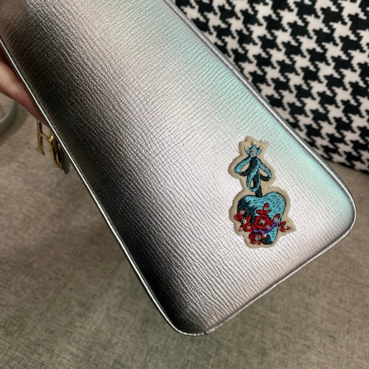 Dior - Lady Dior - Leather - Silver - (small)