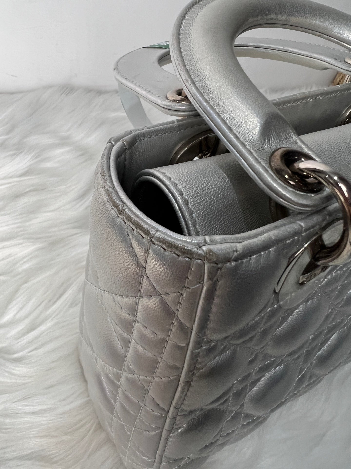 Dior - Lady Dior - Leather - Silver - (small)