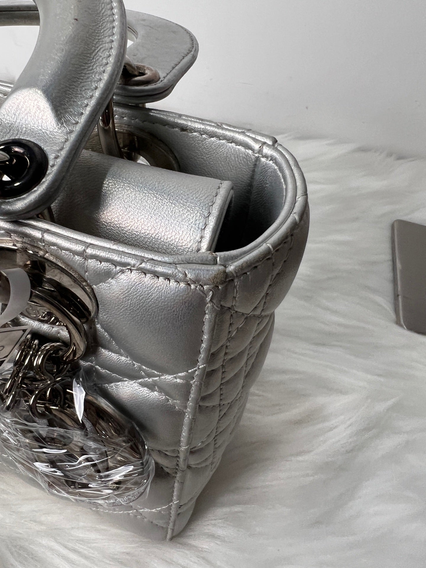 Dior - Lady Dior - Leather - Silver - (small)