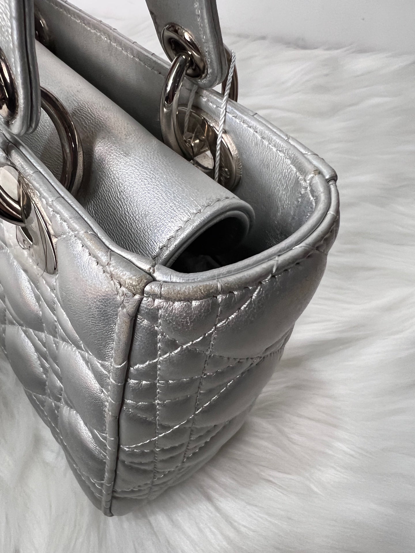 Dior - Lady Dior - Leather - Silver - (small)