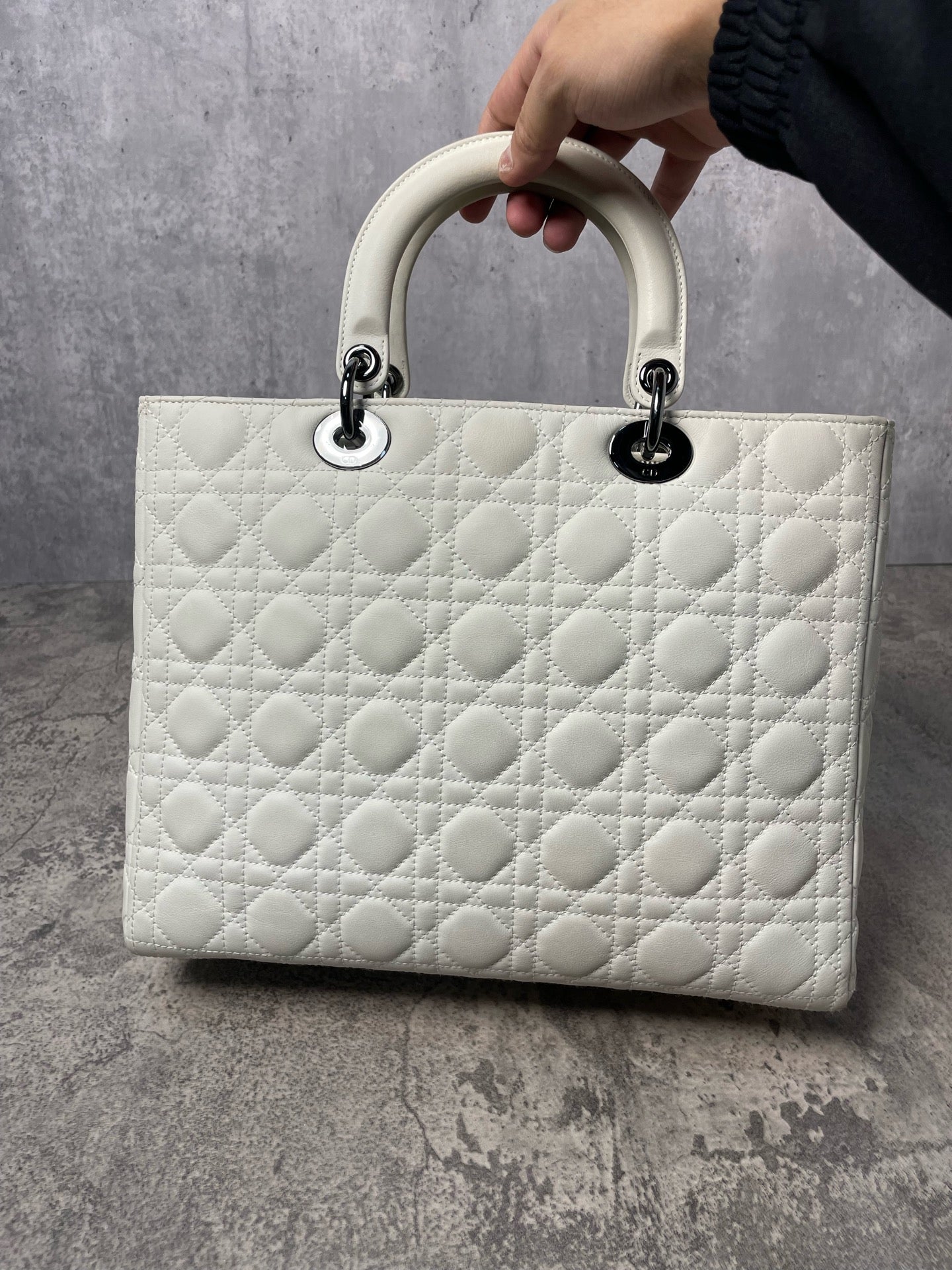 Dior - Lady Dior - Leather - White - (large)