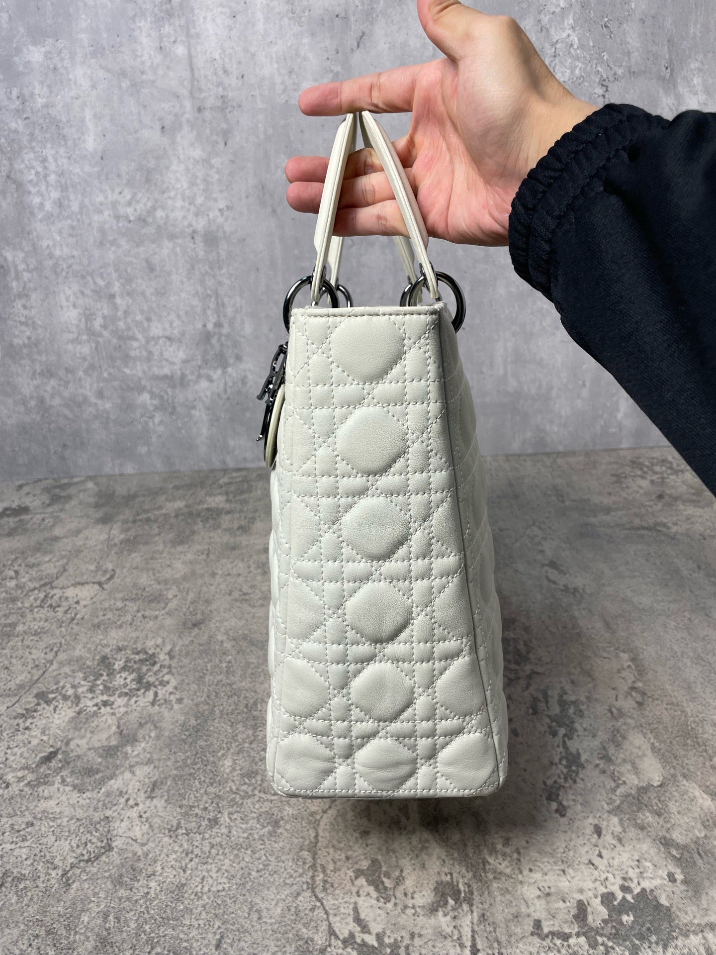 Dior - Lady Dior - Leather - White - (large)