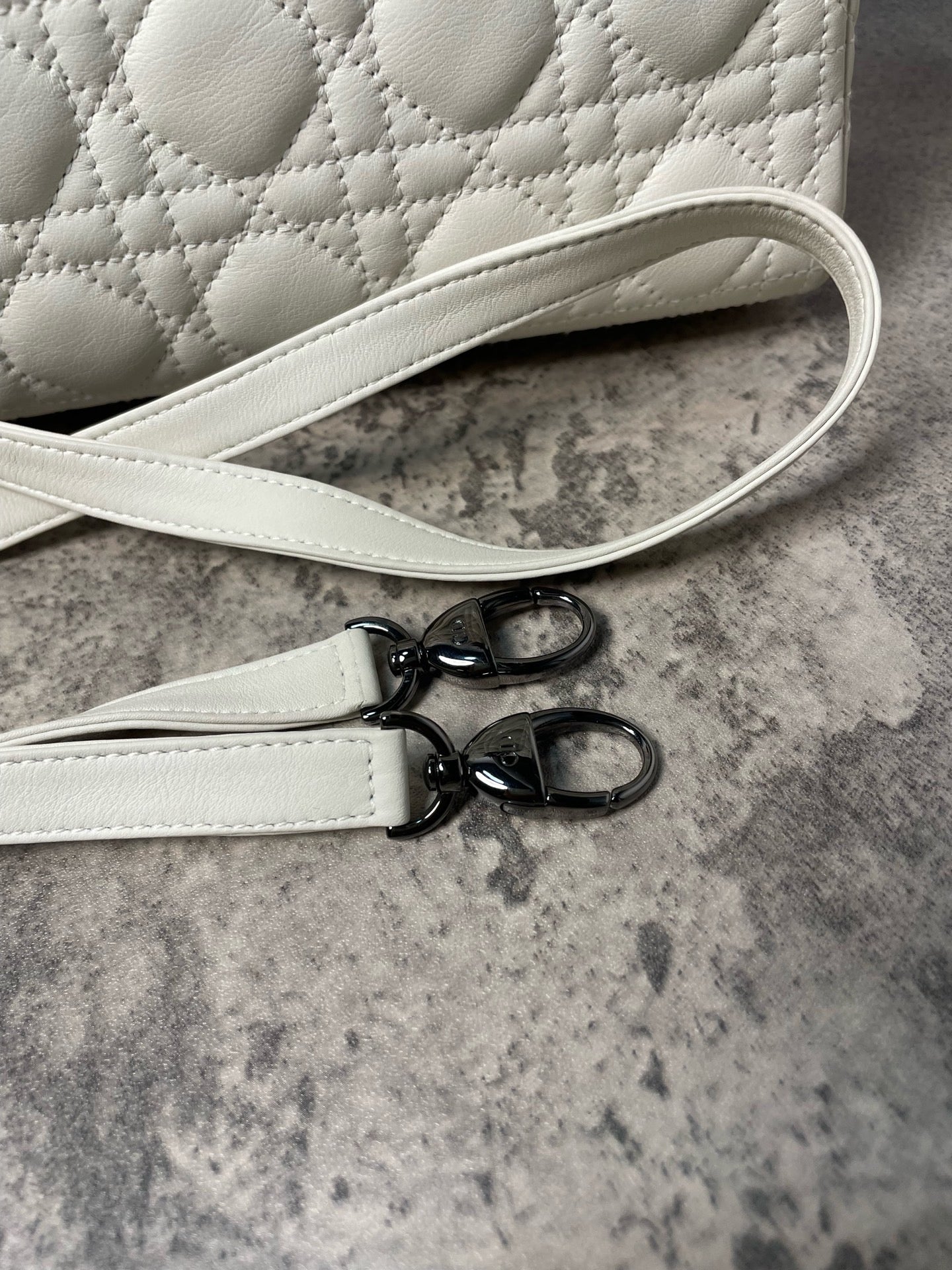 Dior - Lady Dior - Leather - White - (large)