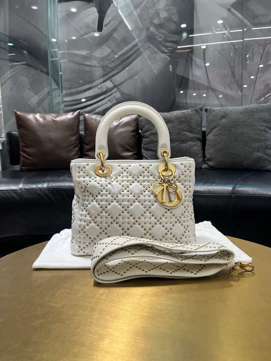 Dior - Lady Dior - Leather - White - (medium)