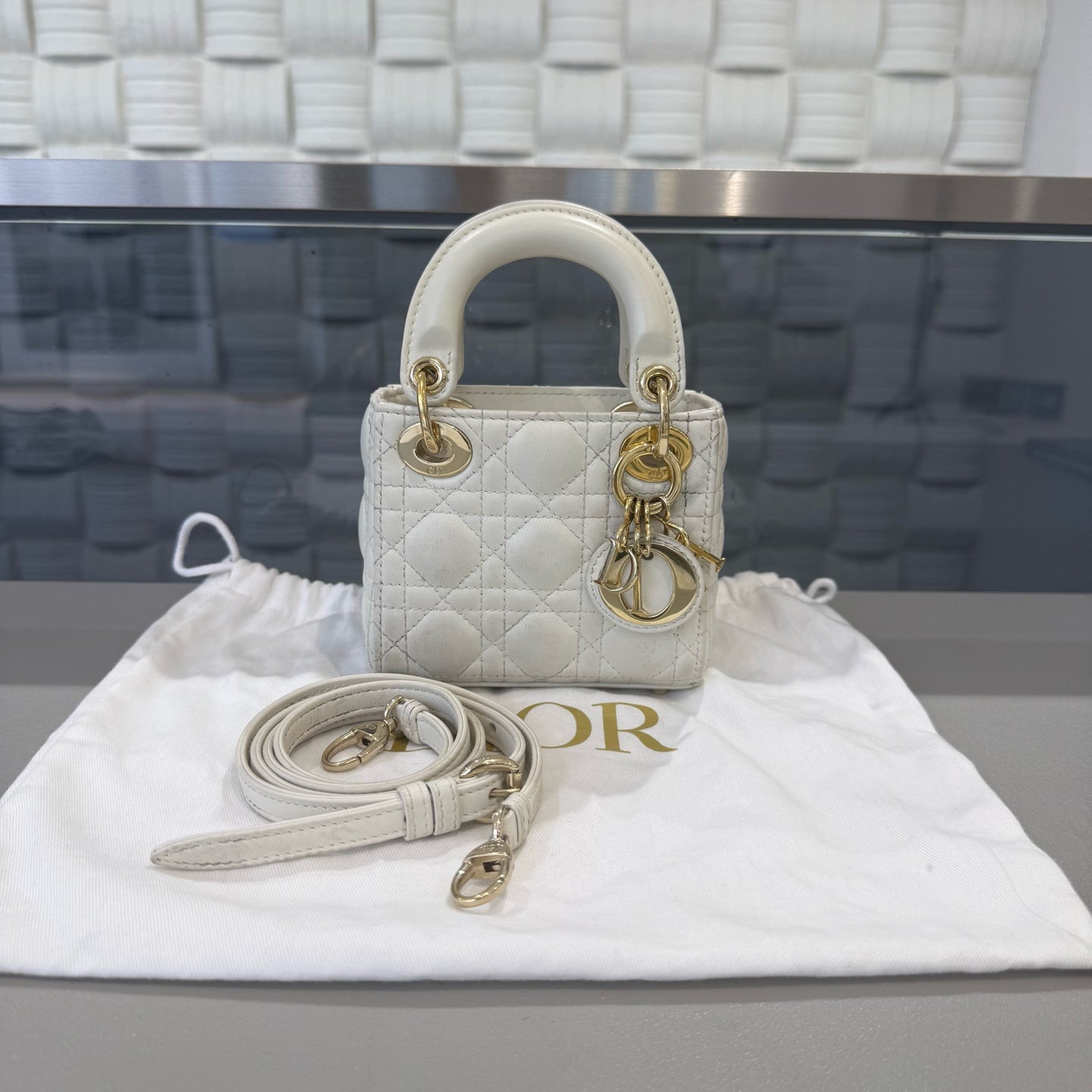 Dior - Lady Dior - Leather - White - (mini)