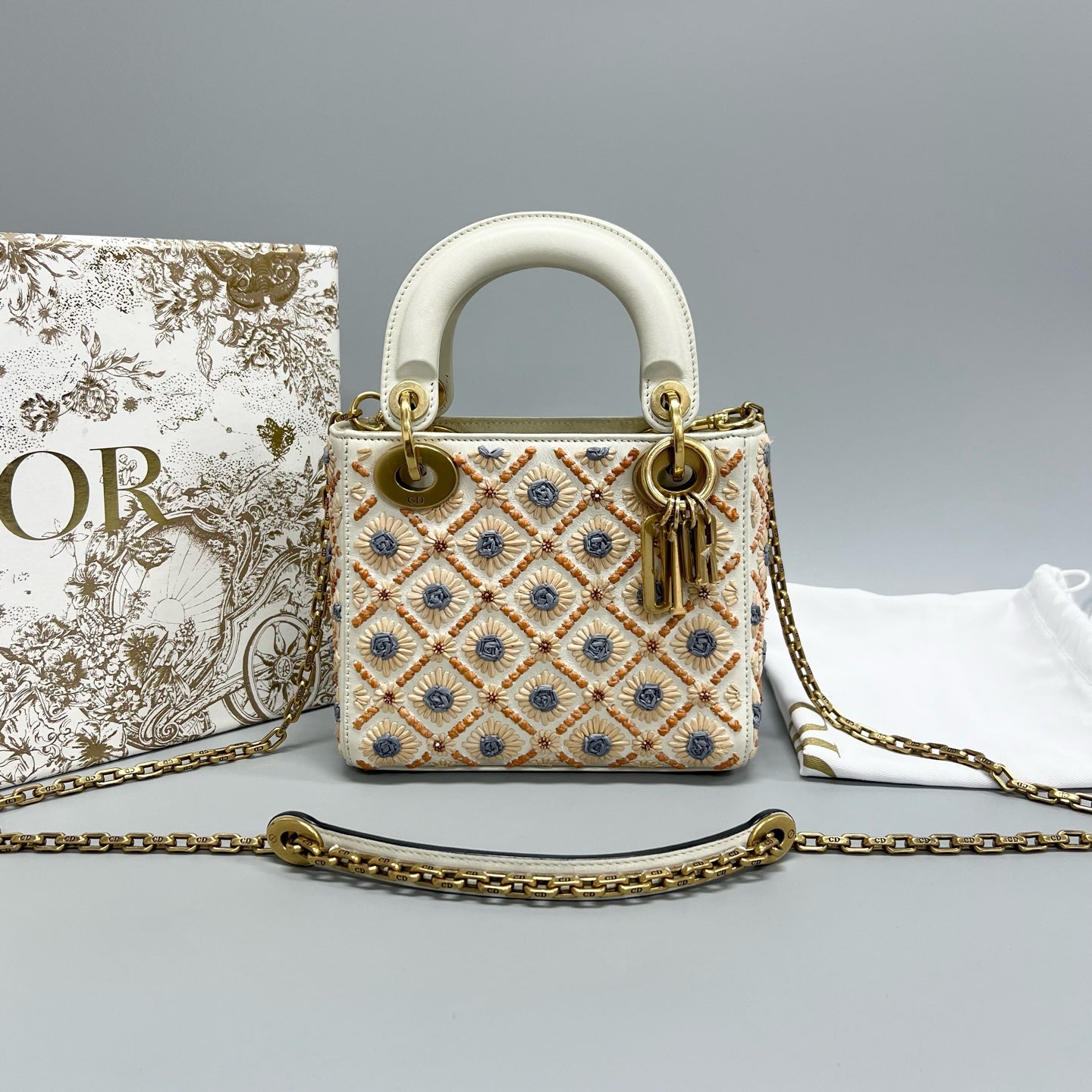 Dior - Lady Dior - Leather - White - (mini)