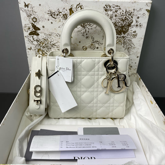 Dior - Lady Dior - Leather - White - (mini)