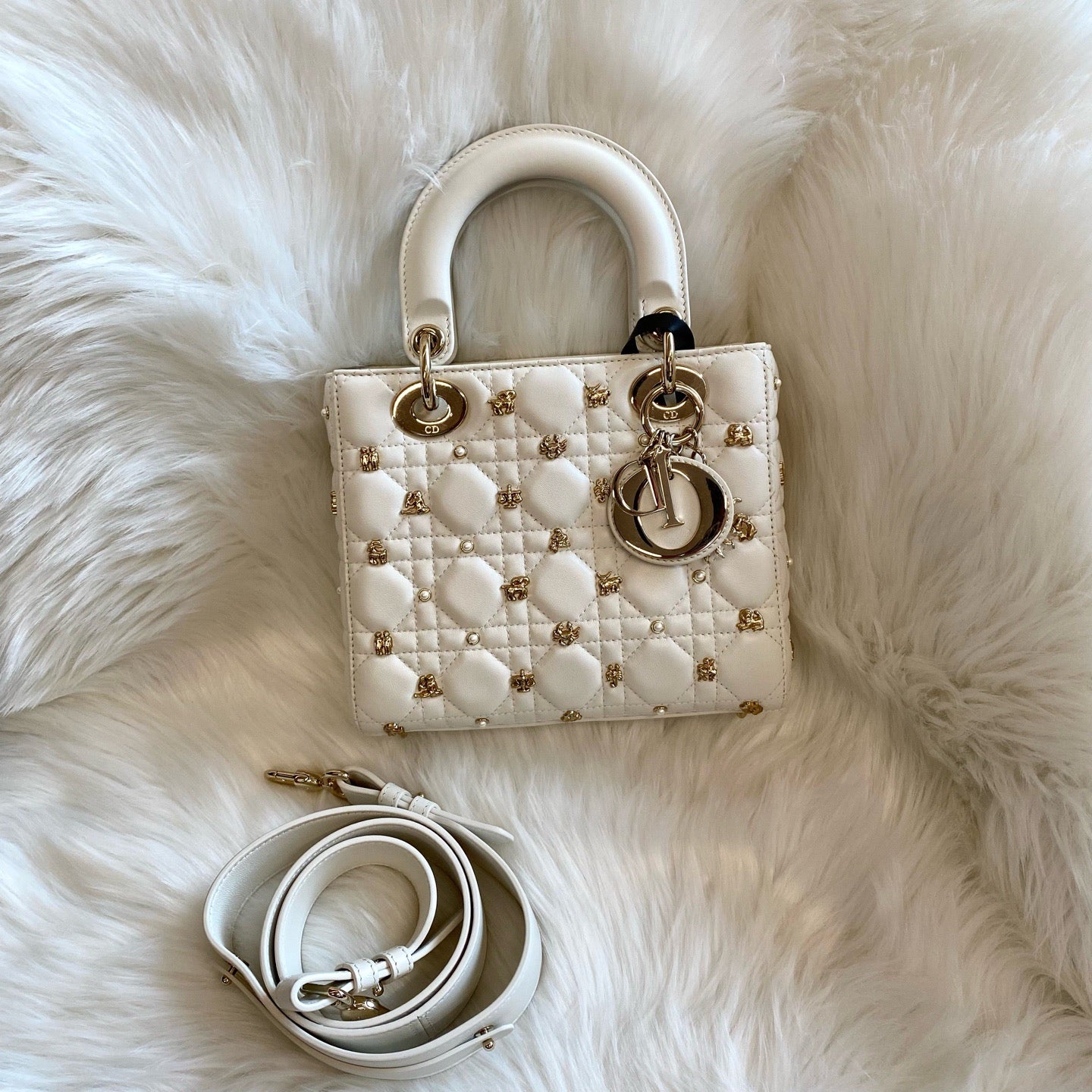 Dior - Lady Dior - Leather - White - (mini)