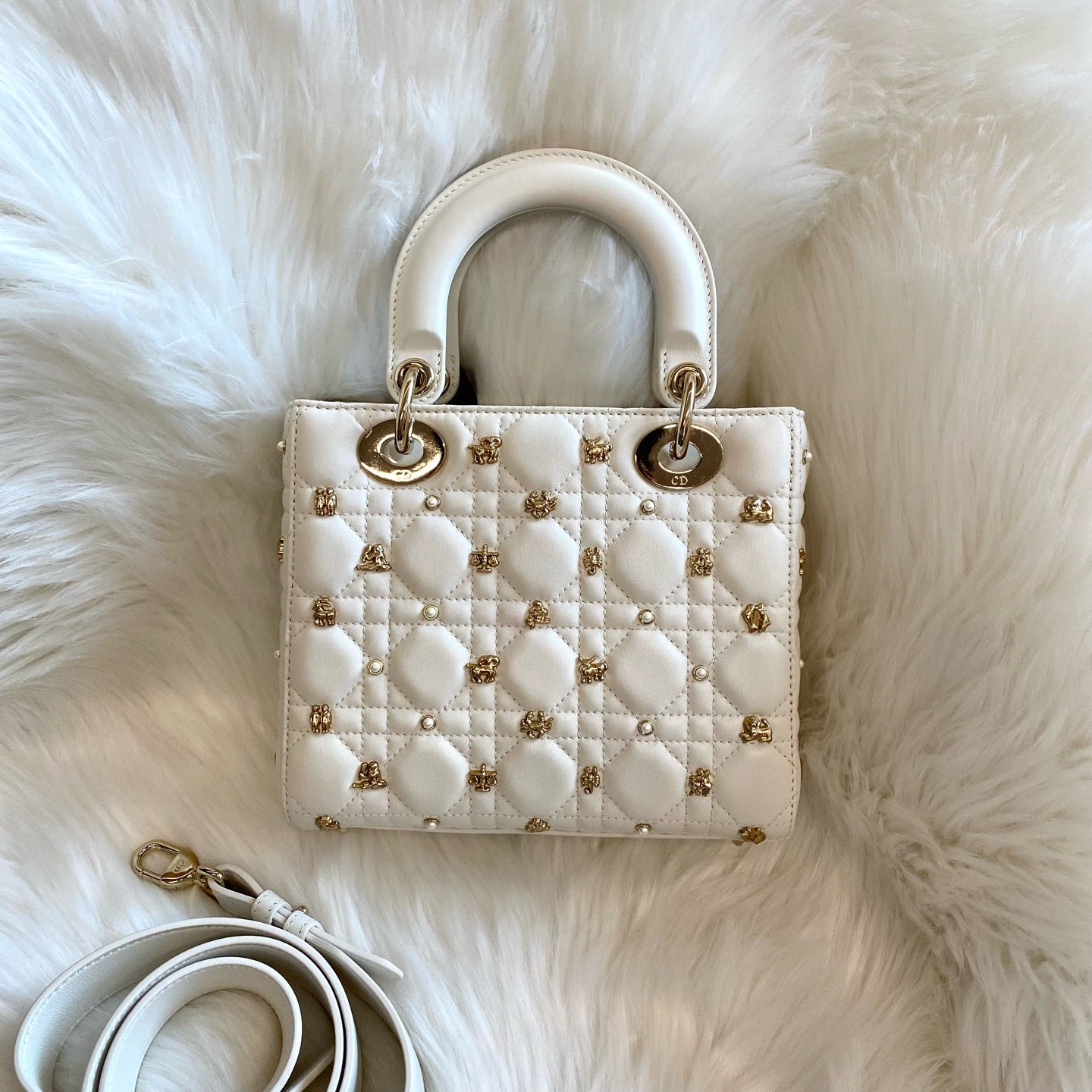 Dior - Lady Dior - Leather - White - (mini)