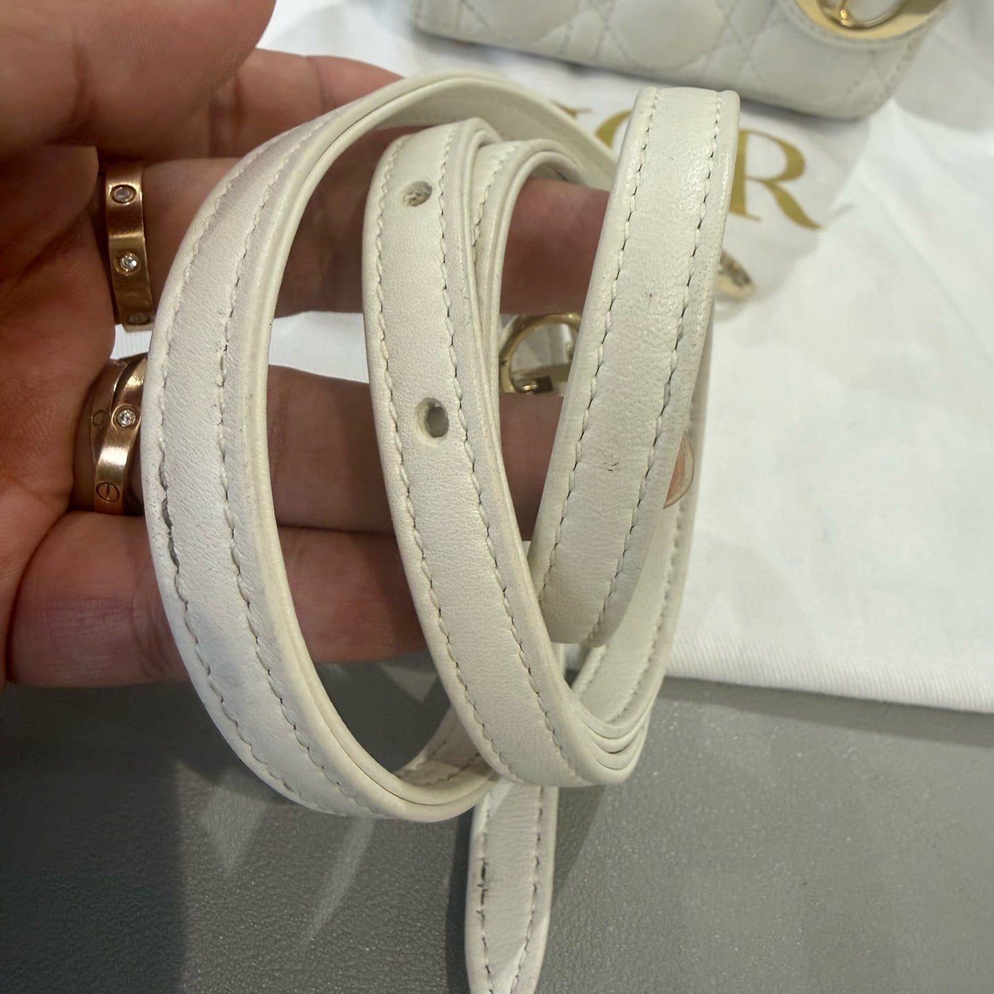 Dior - Lady Dior - Leather - White - (mini)